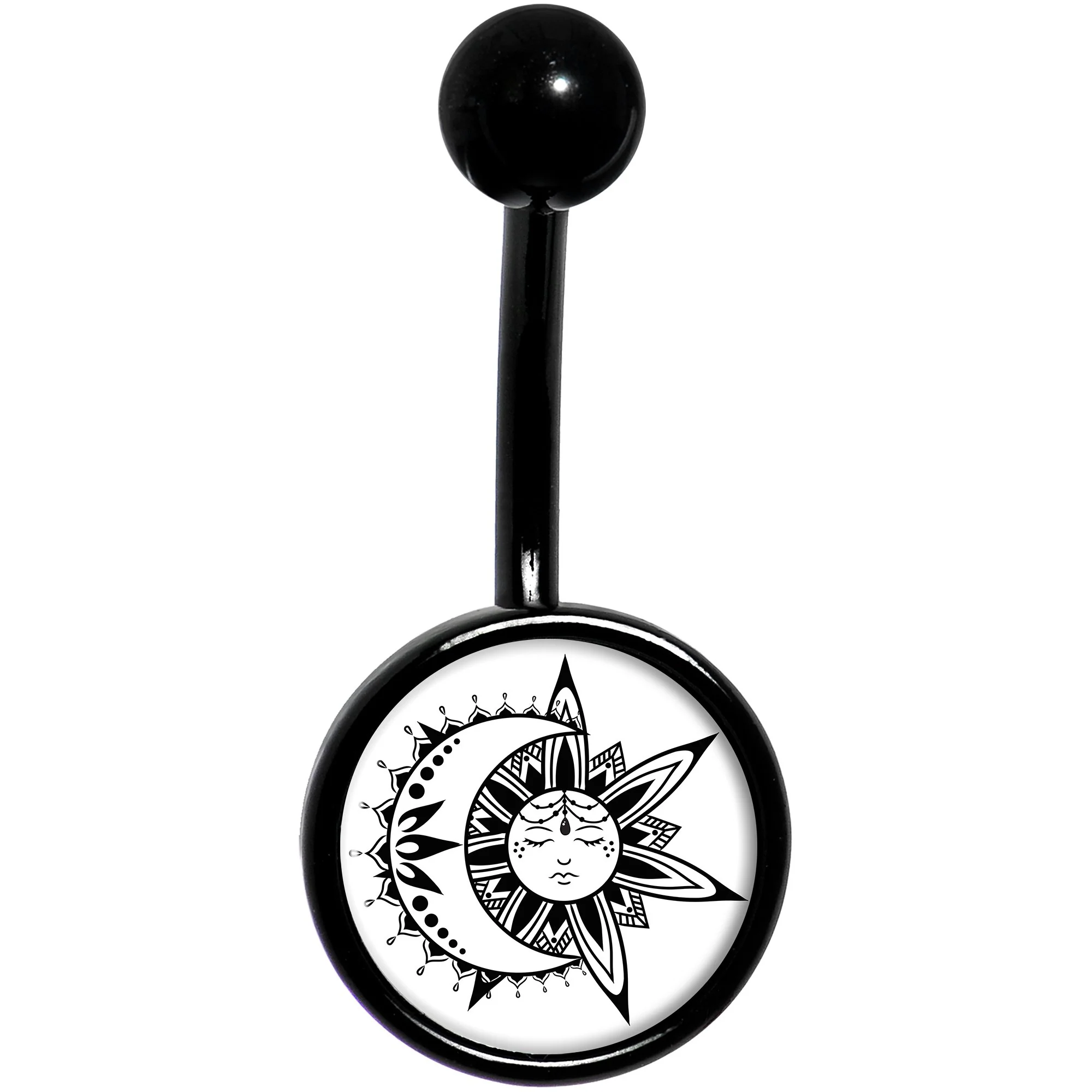 Sun and Moon Black Belly Ring - Image 2