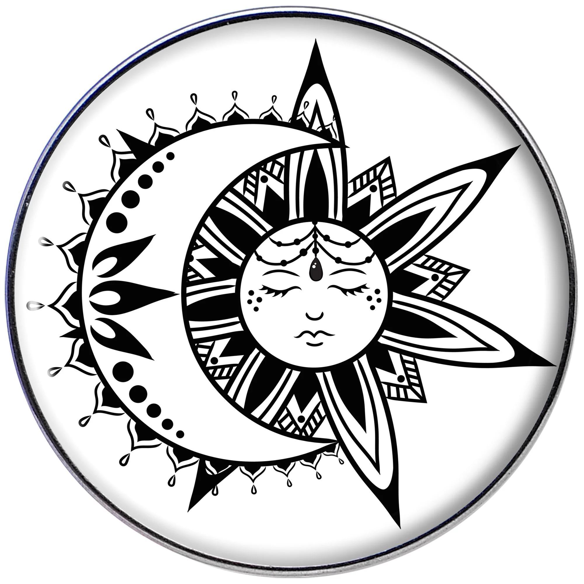Sun and Moon Tragus Cartilage Earring - Image 2