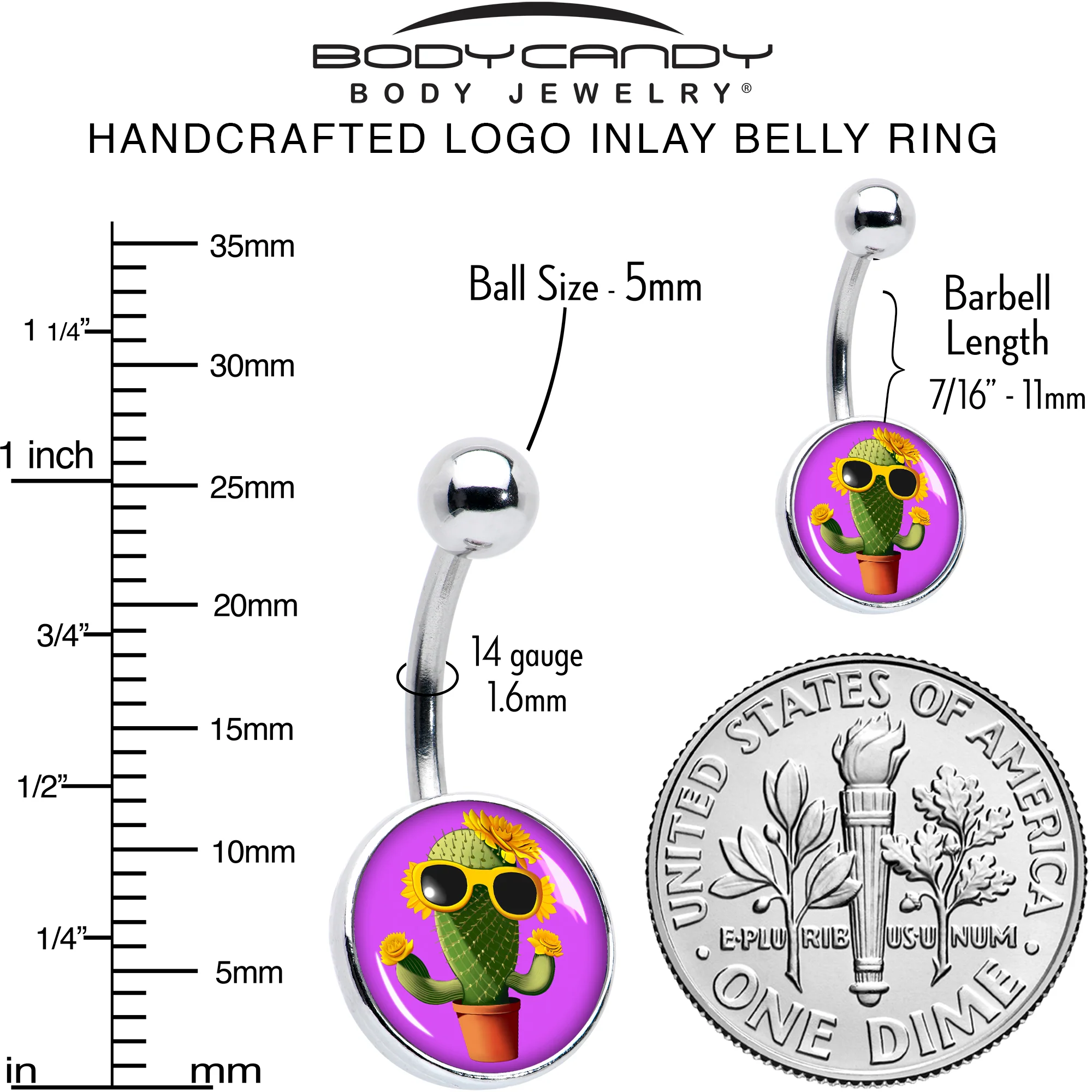 Sunflower Cactus Belly Ring by Onyx O - Image 6