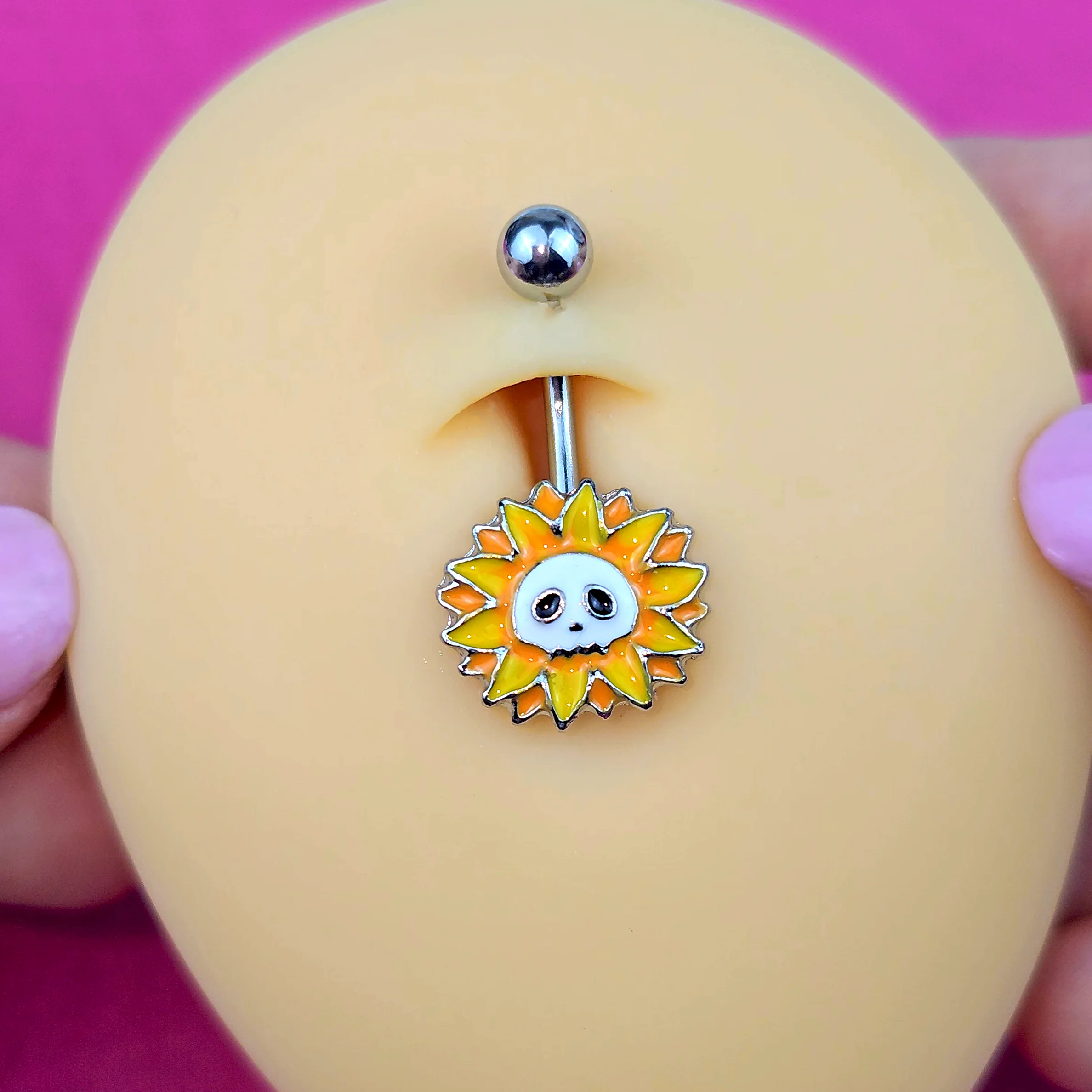 Sunflower Skull Belly Ring - Image 2