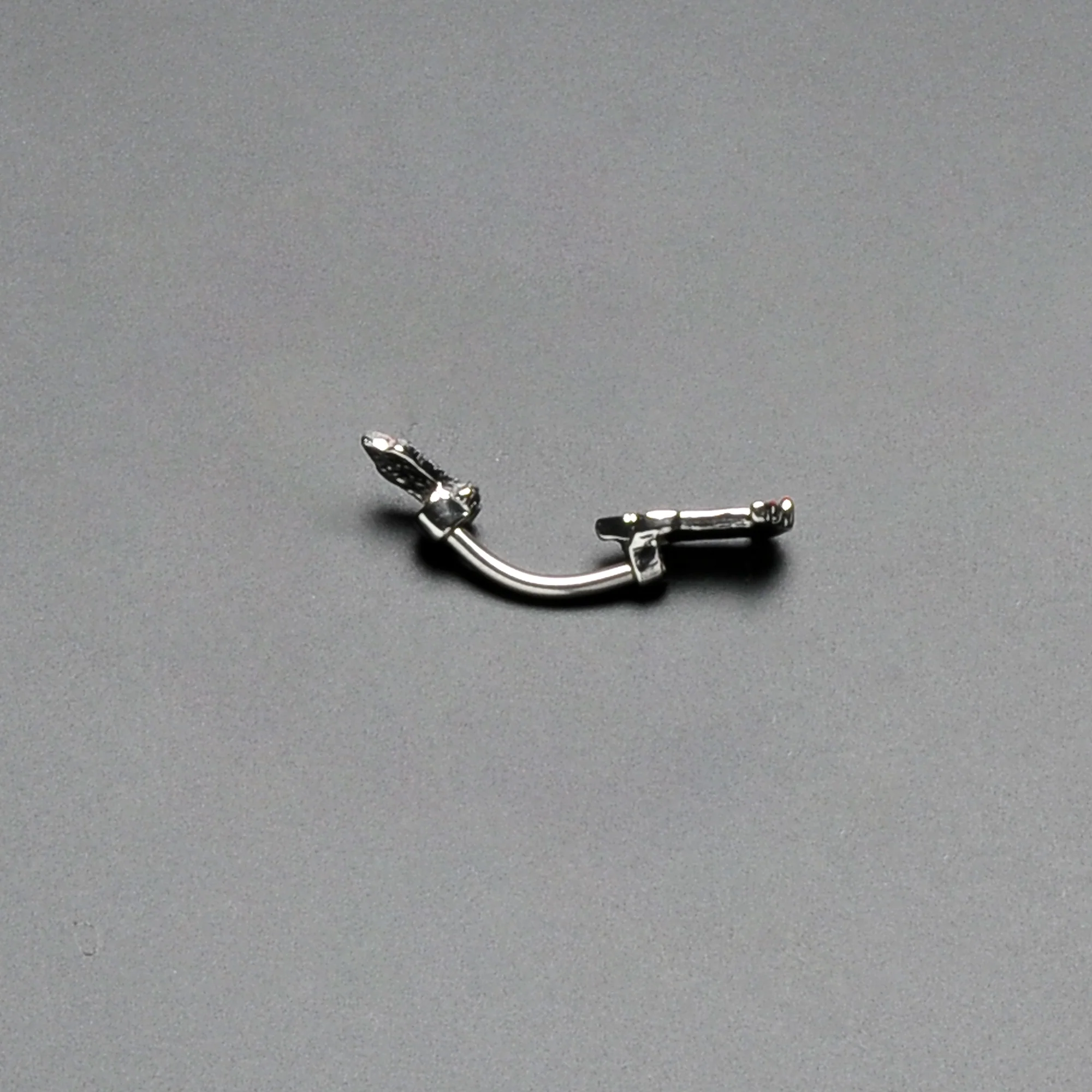 Sweet Christmas Holiday Candle Holly Double Mount Belly Ring - Image 6