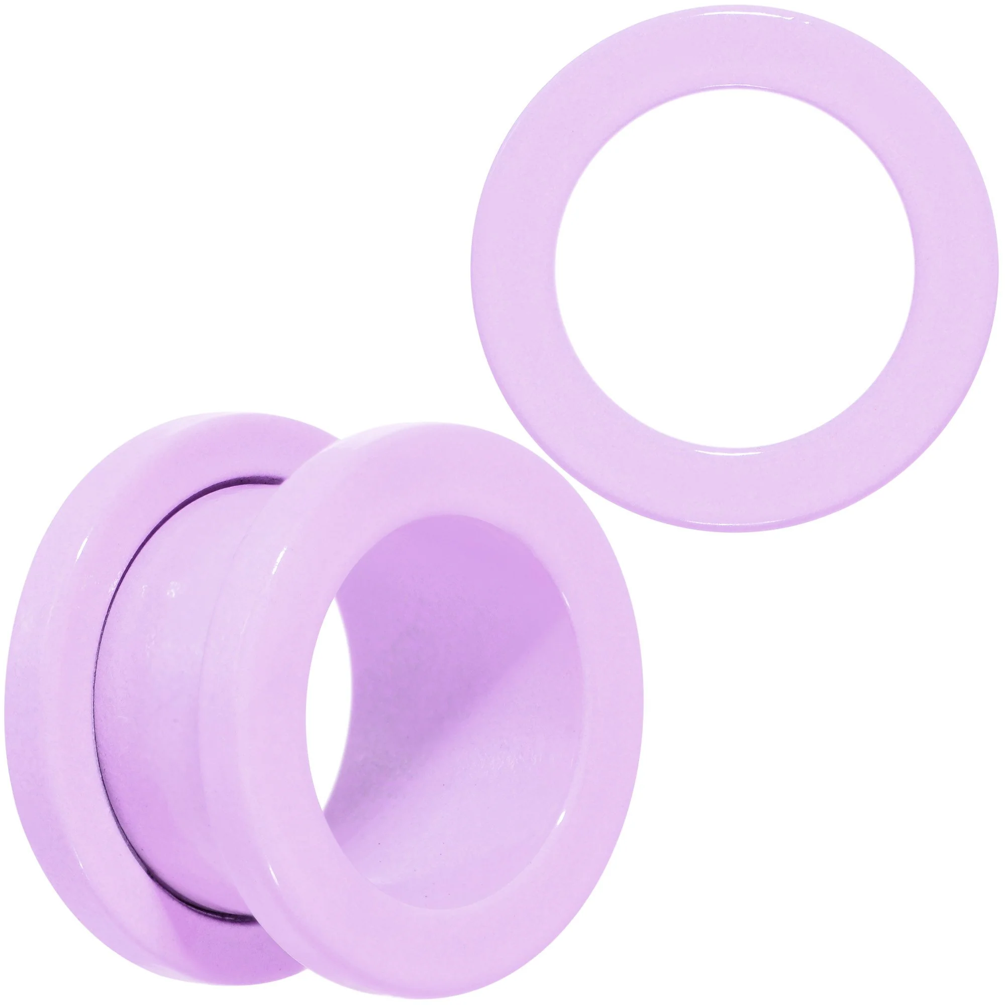 Sweet Pastel Purple Screw Fit Tunnel Plug Set 16G to 19mm - Image 10