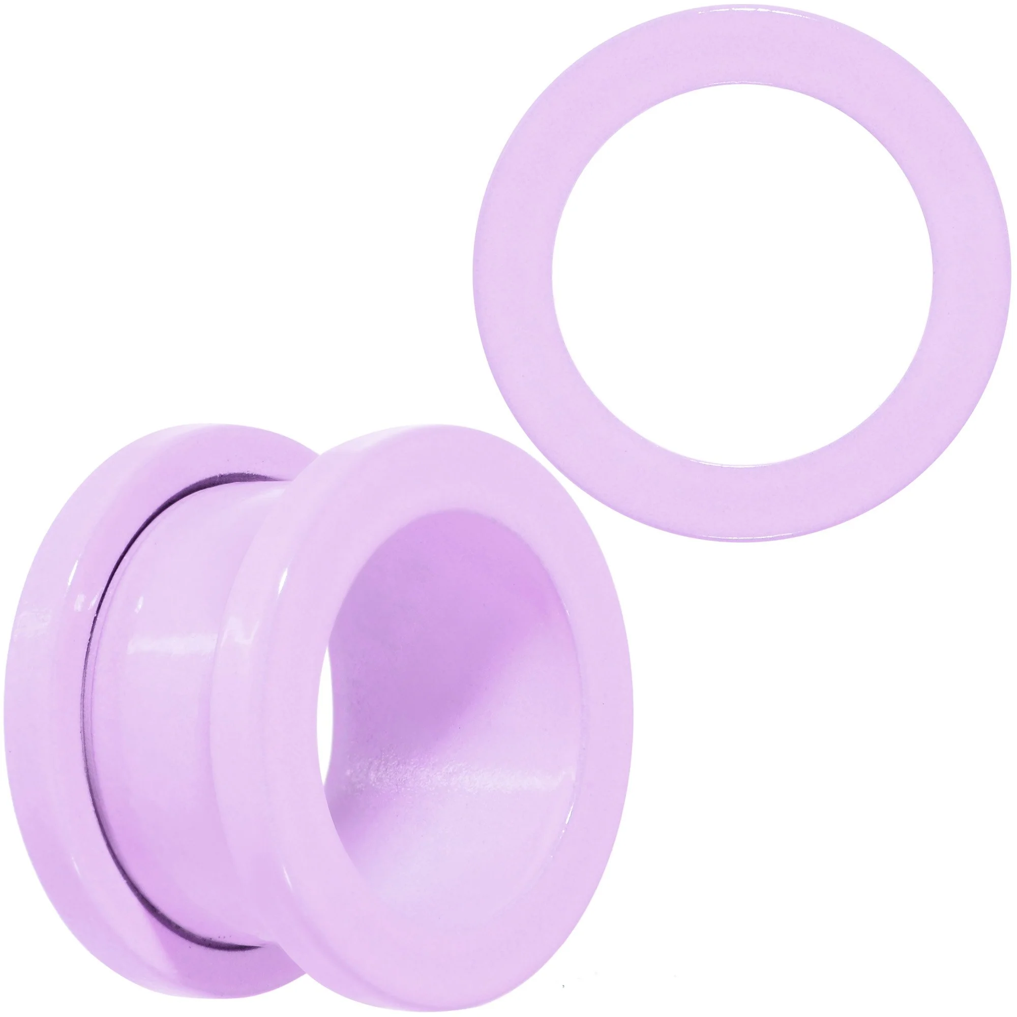 Sweet Pastel Purple Screw Fit Tunnel Plug Set 16G to 19mm - Image 20