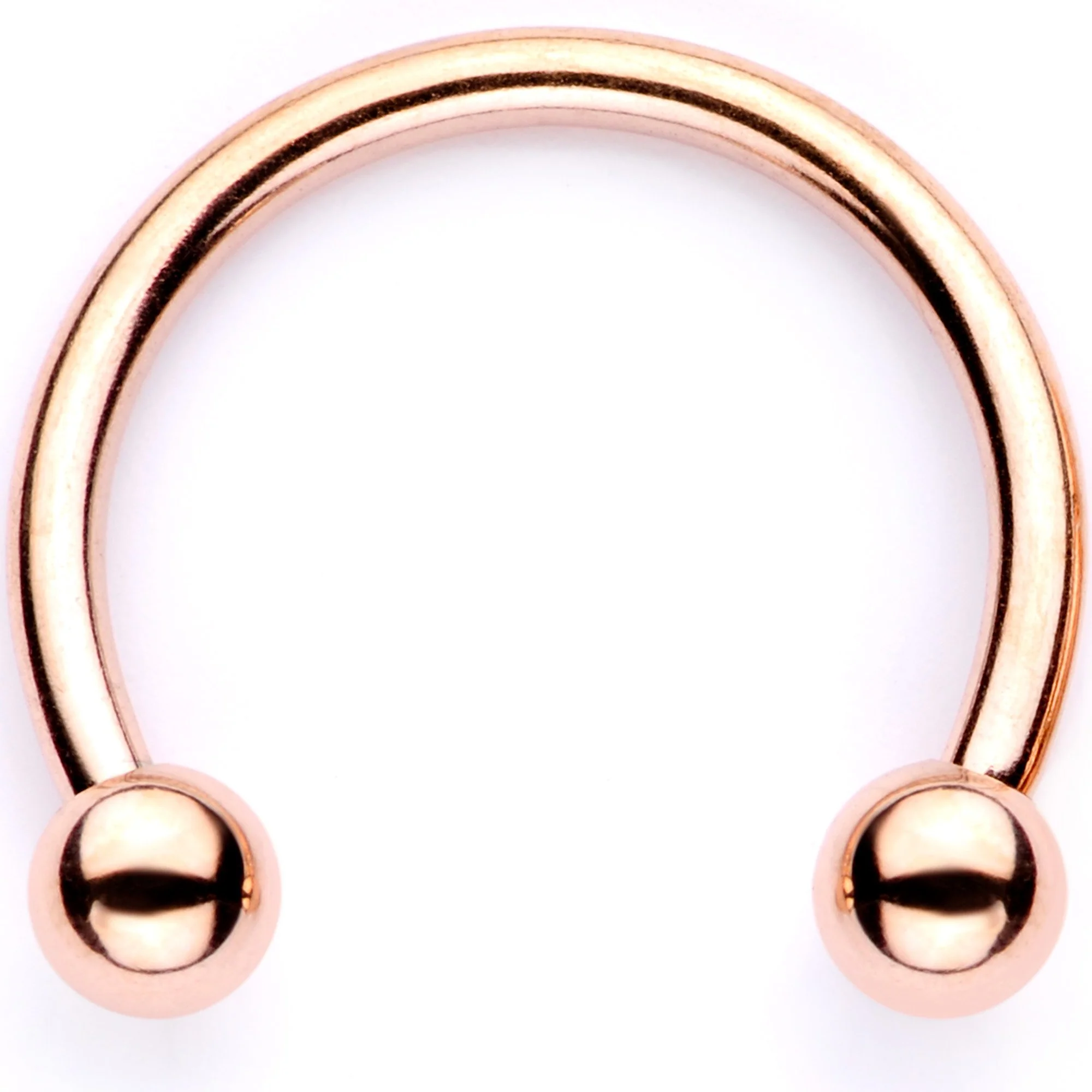 16G 3/8 Teal Faux Opal Rose Gold Tone Horseshoe Closure Ring Set - Image 4
