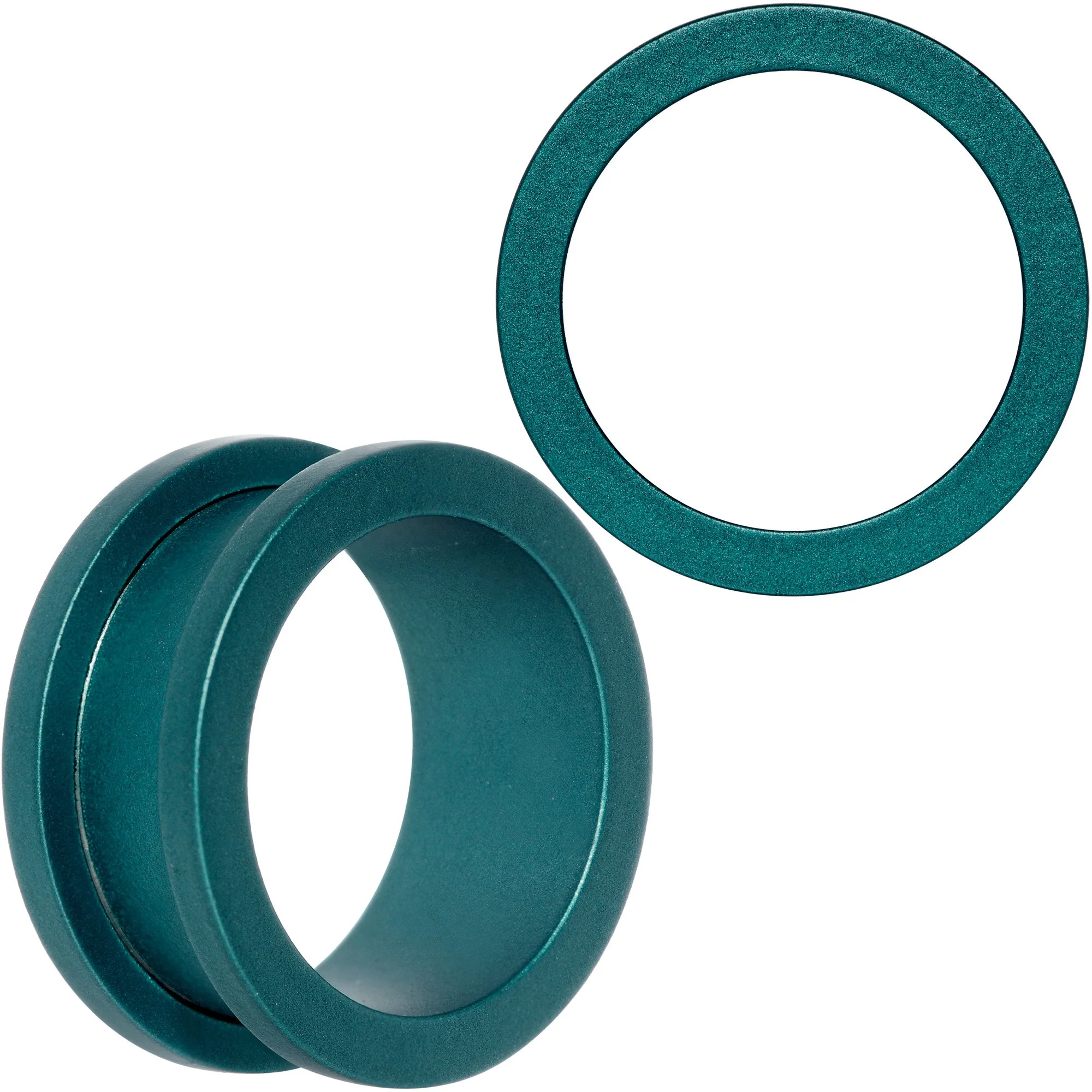 Teal Matte Silicone Screw Fit Tunnel Plug Set 6mm to 25mm - Image 12