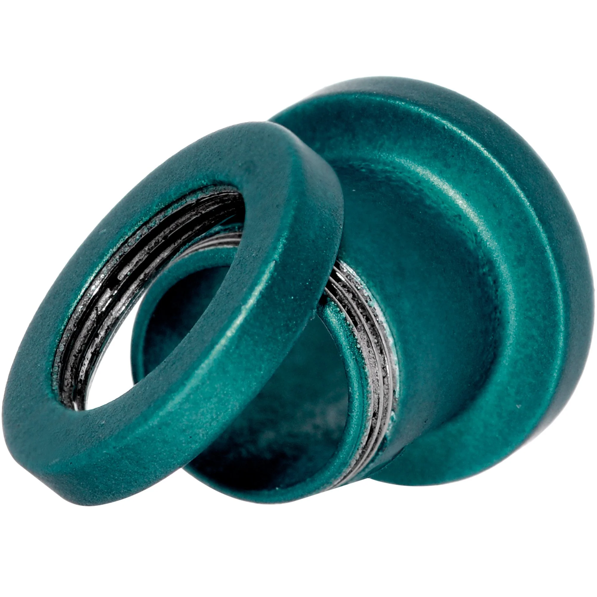 Teal Matte Silicone Screw Fit Tunnel Plug Set 6mm to 25mm - Image 5