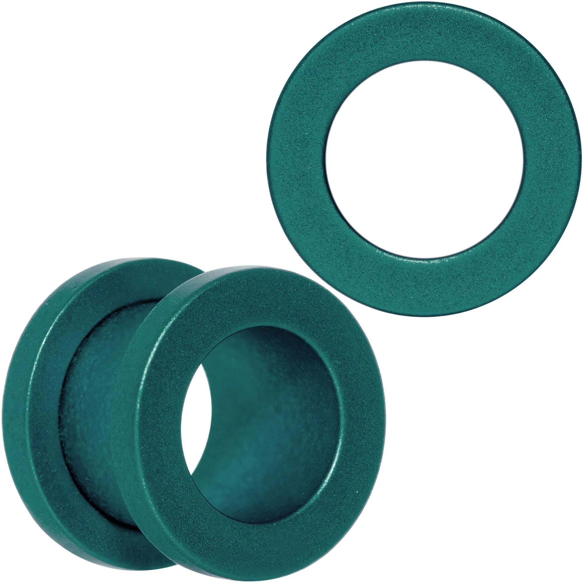 Teal Matte Silicone Screw Fit Tunnel Plug Set 6mm to 25mm - Image 6