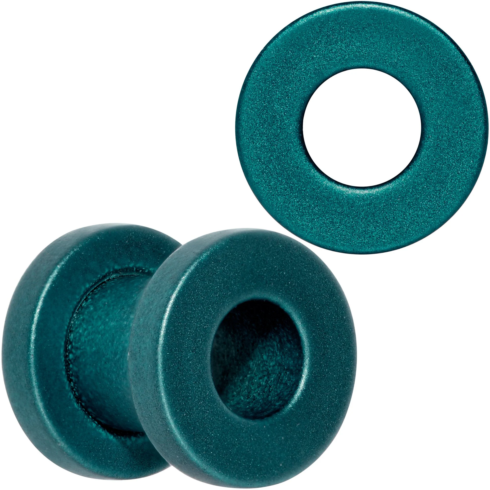Teal Matte Silicone Screw Fit Tunnel Plug Set 6mm to 25mm - Image 7