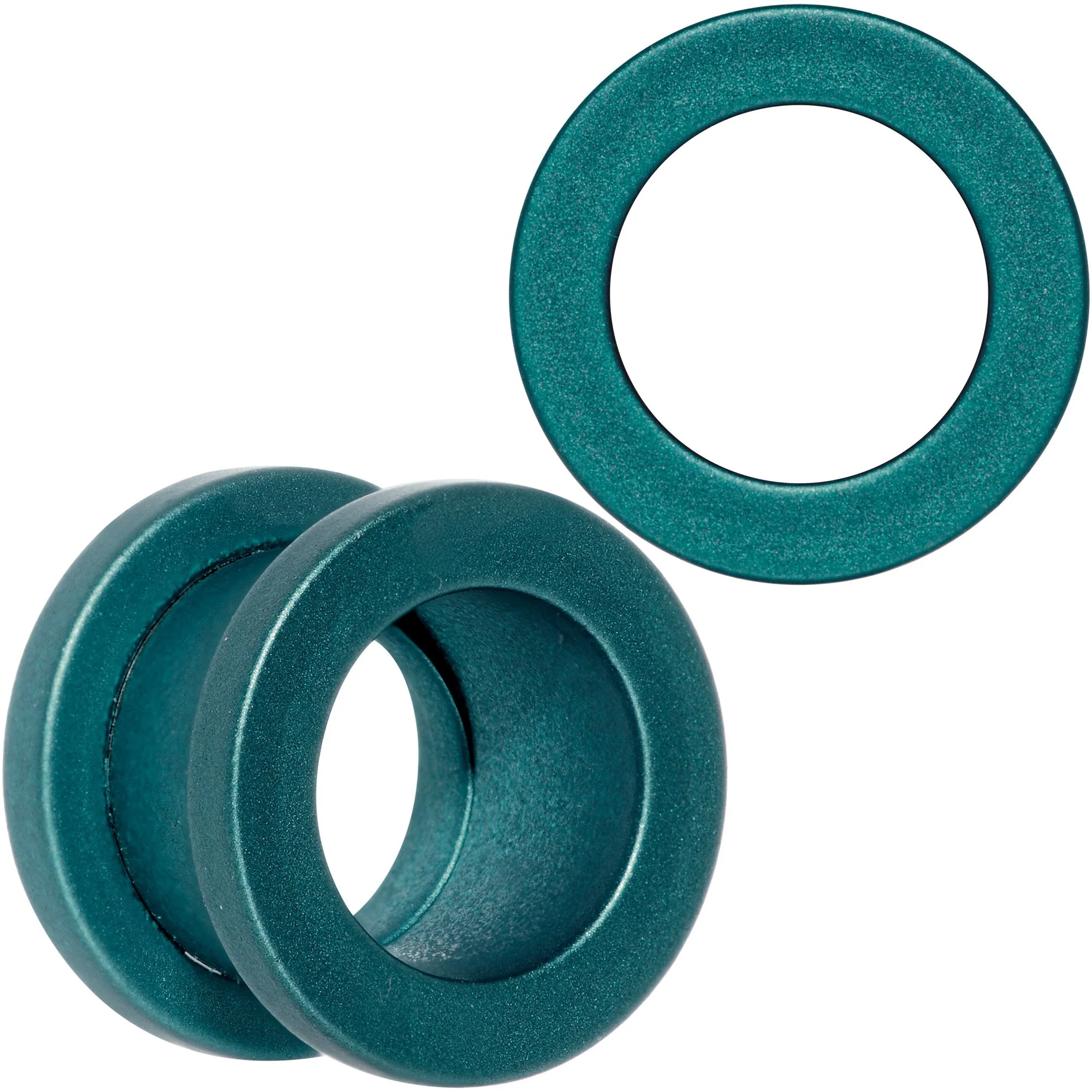 Teal Matte Silicone Screw Fit Tunnel Plug Set 6mm to 25mm - Image 8