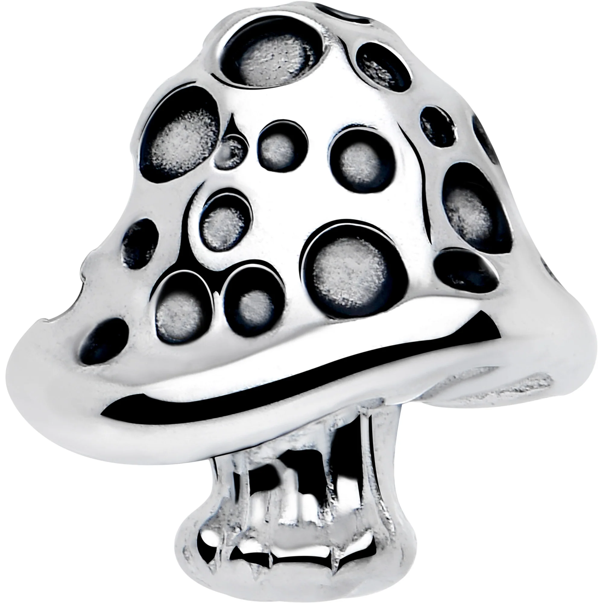 Textured Mushroom Barbell Tongue Ring - Image 3