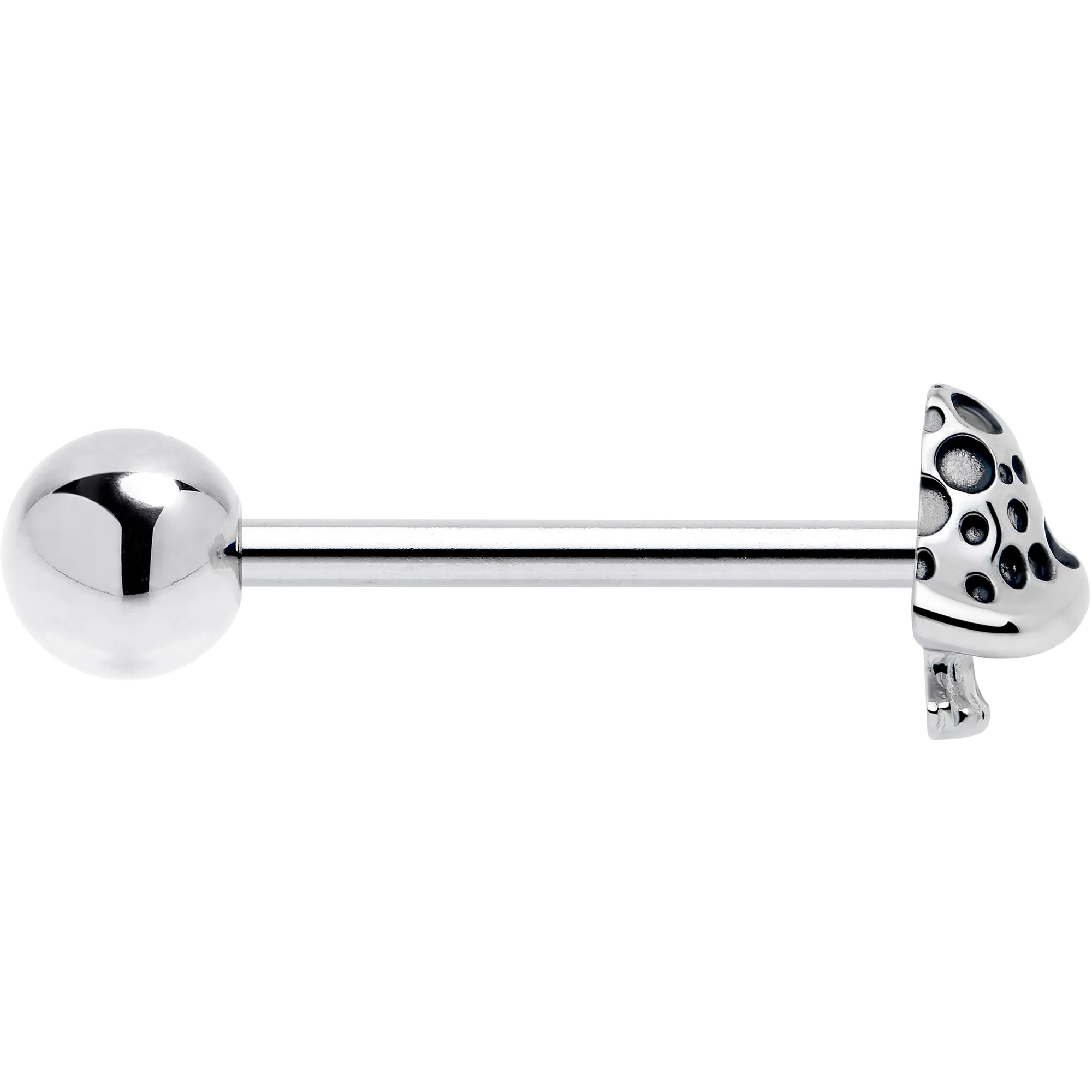 Textured Mushroom Barbell Tongue Ring - Image 4