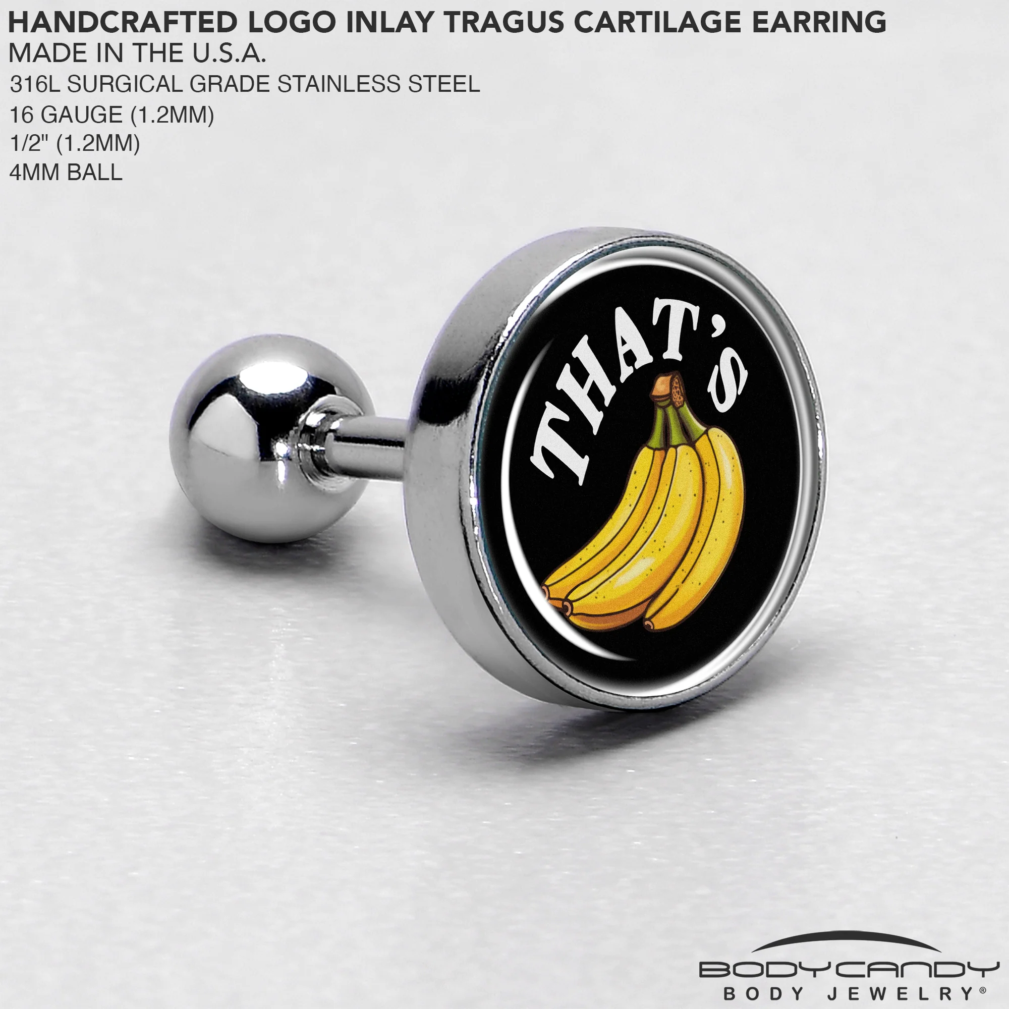 That is Bananas Tragus Cartilage Earring by Onyx O - Image 4
