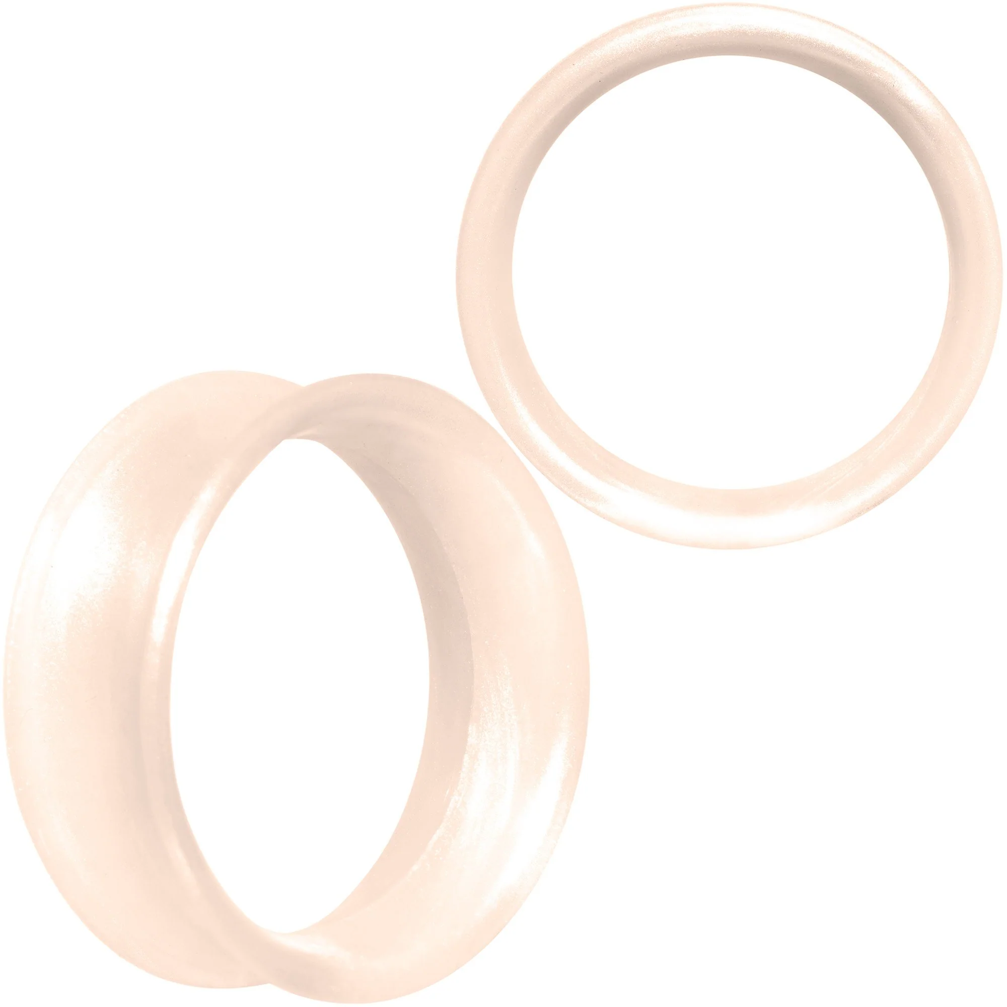 Thin Flexible Peach Silicone Tunnel Plug Set 11mm to 25mm - Image 11