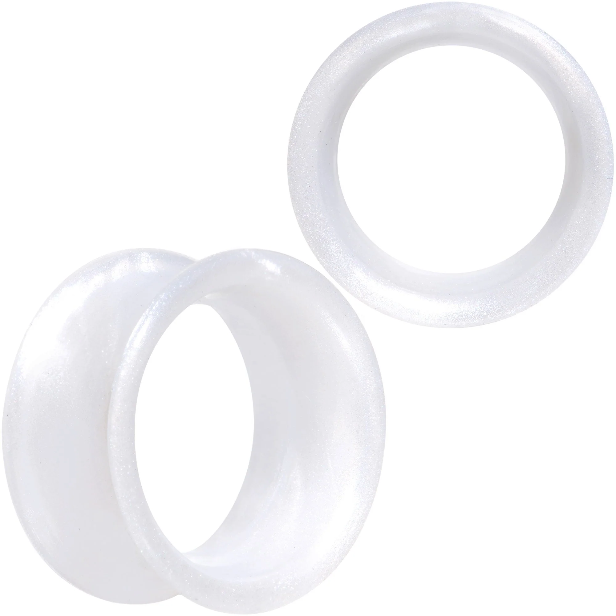 Thin Flexible White Silicone Tunnel Plug Set 6mm to 25mm - Image 11