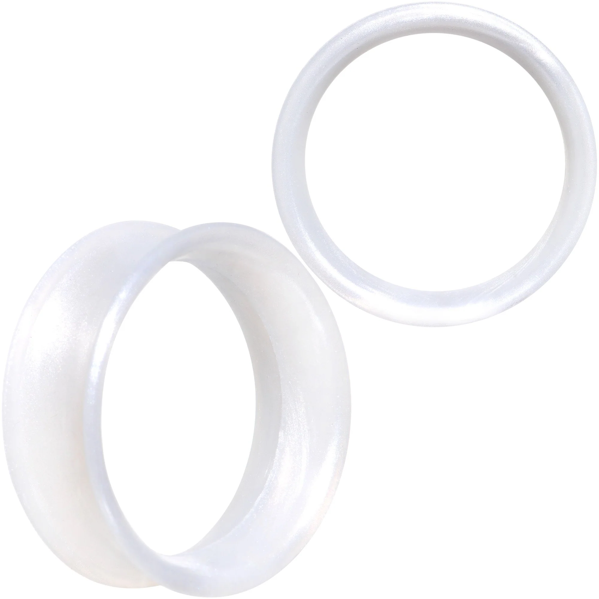 Thin Flexible White Silicone Tunnel Plug Set 6mm to 25mm - Image 14