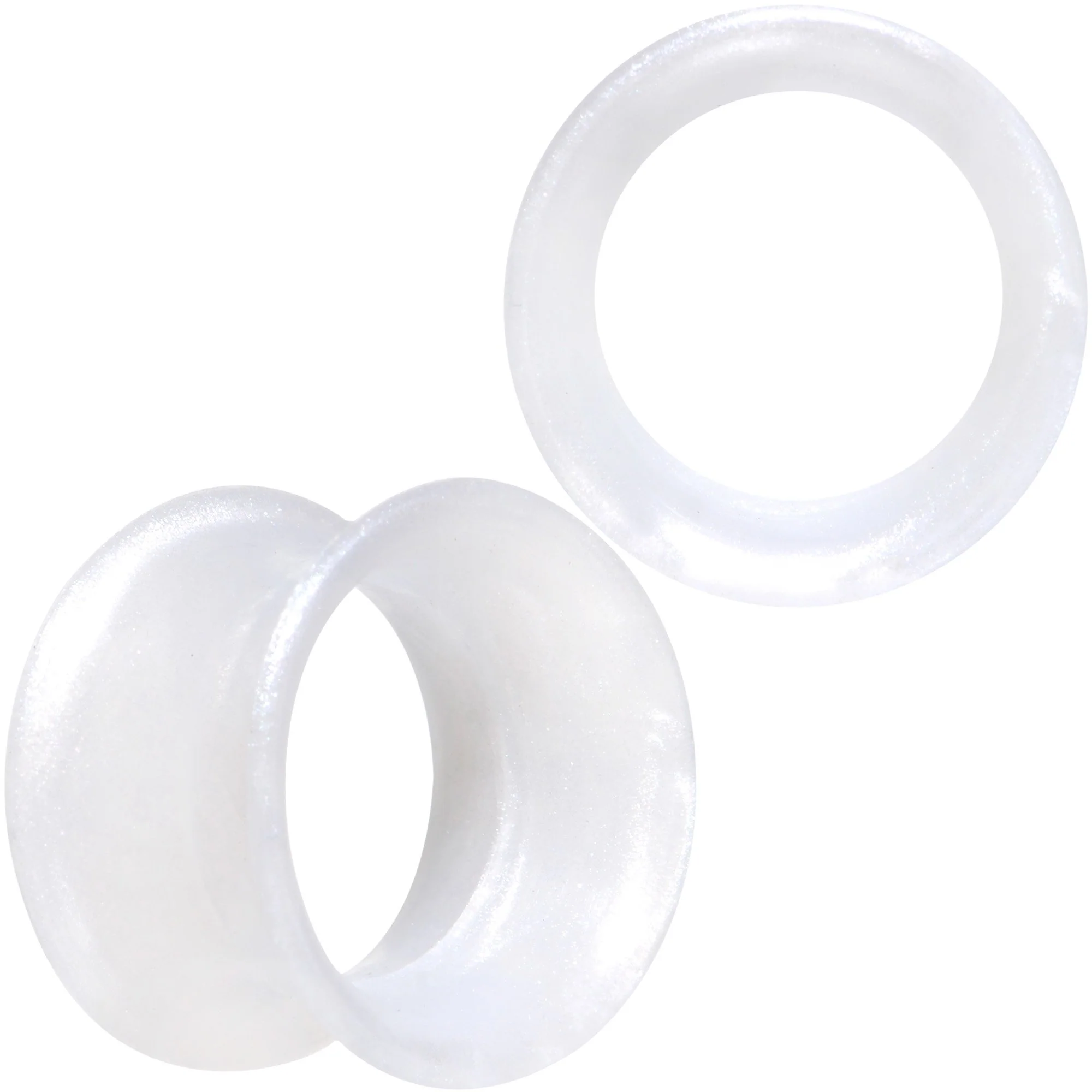 Thin Flexible White Silicone Tunnel Plug Set 6mm to 25mm - Image 8