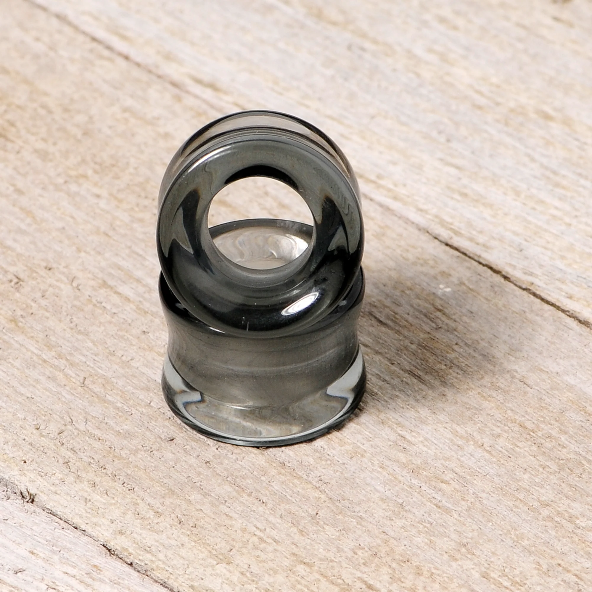 Translucent Black Glass Tunnel Plug Set 2G to 1 Inch - Image 5