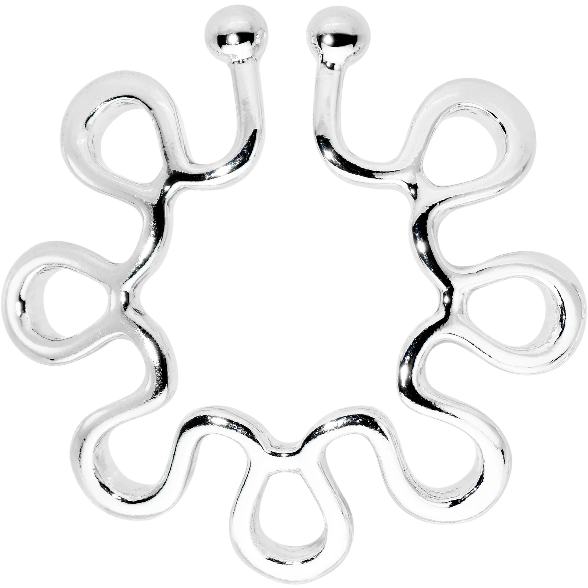 Trippy Flower Clip On Fake Nipple Ring Set - Image 3