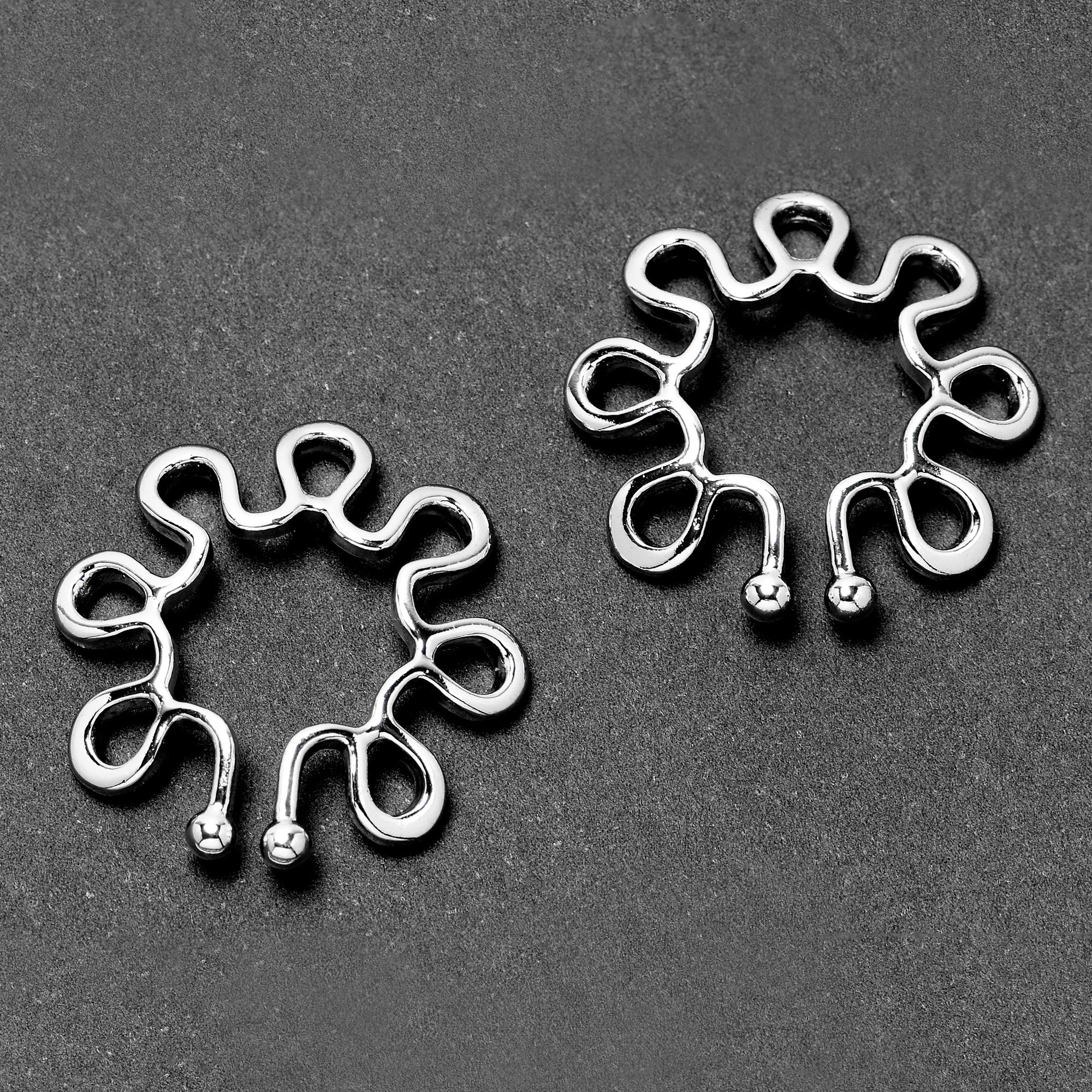 Trippy Flower Clip On Fake Nipple Ring Set - Image 6