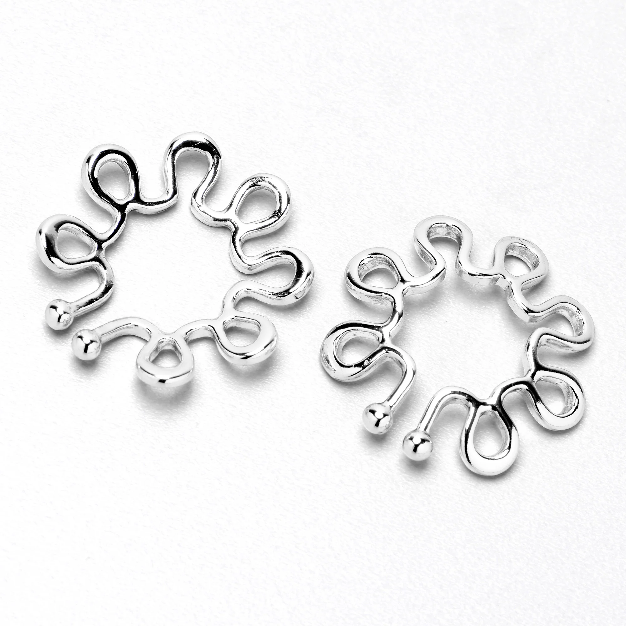 Trippy Flower Clip On Fake Nipple Ring Set - Image 8
