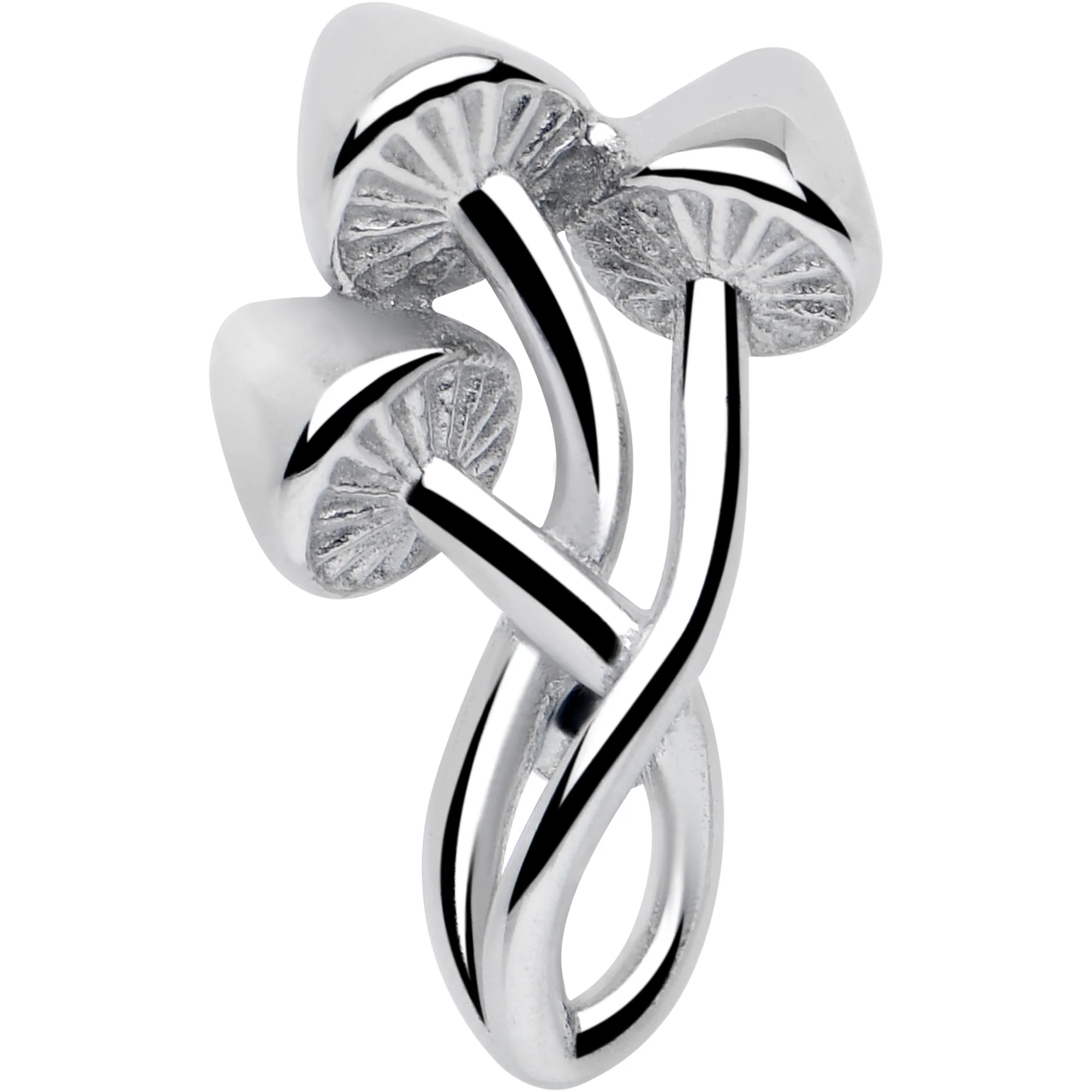 Trippy Mushroom Trio Barbell Tongue Ring - Image 3
