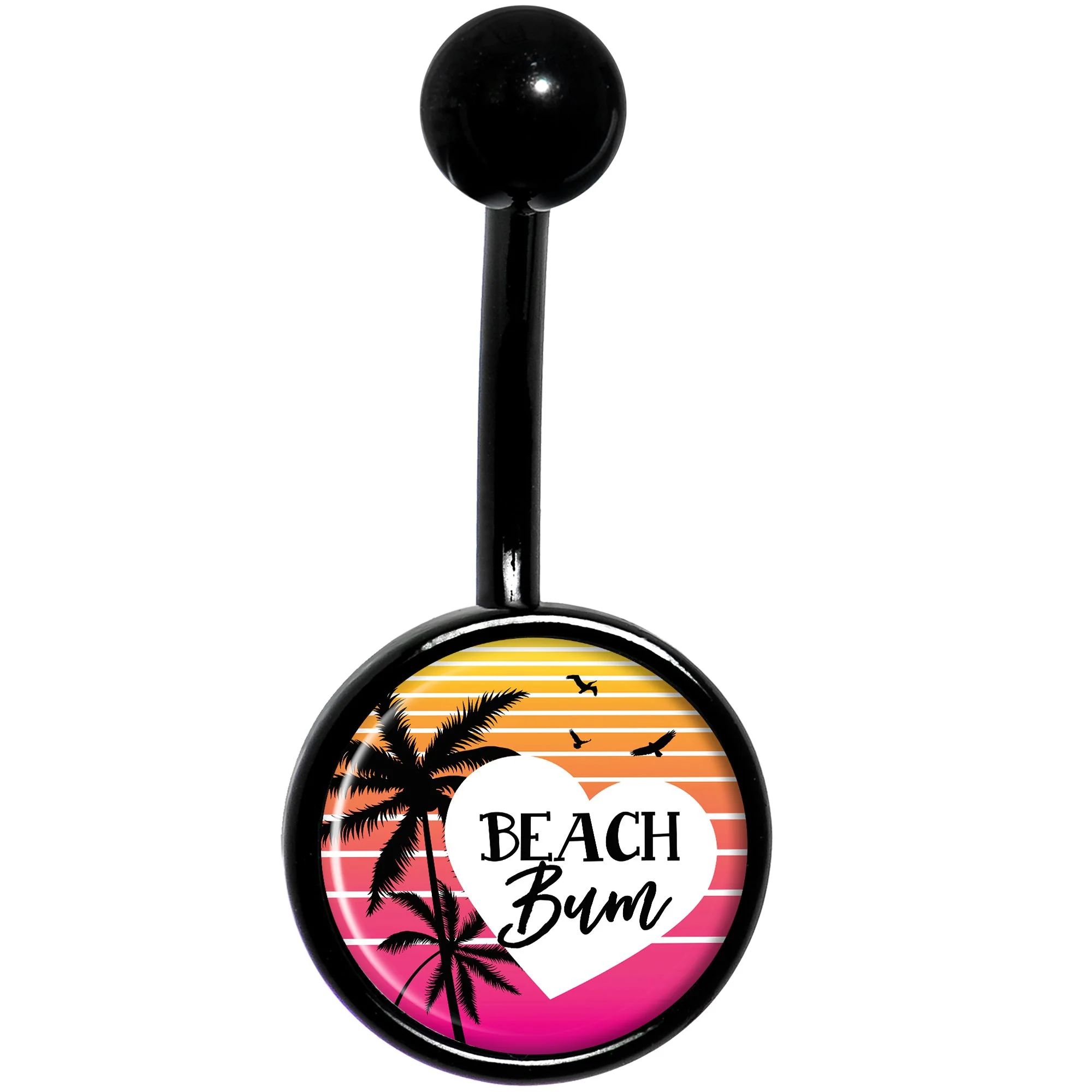 Tropical Paradise Beach Bum Black Belly Ring - Image 2