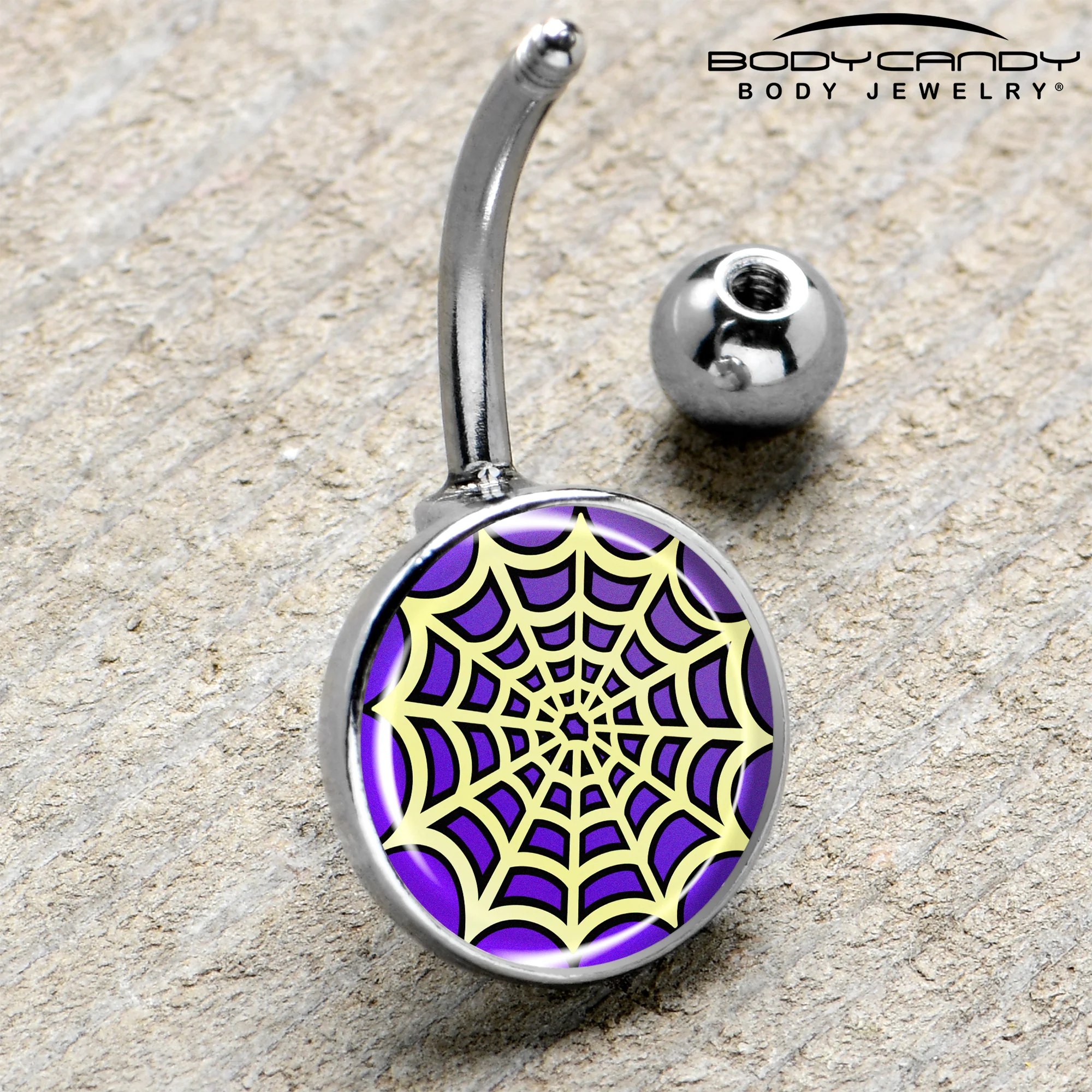 Two Tone Spider Web Belly Ring by Onyx O - Image 4