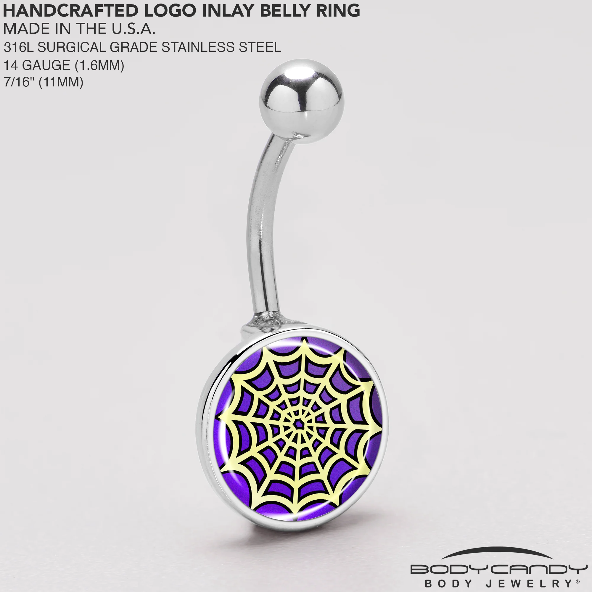 Two Tone Spider Web Belly Ring by Onyx O - Image 5