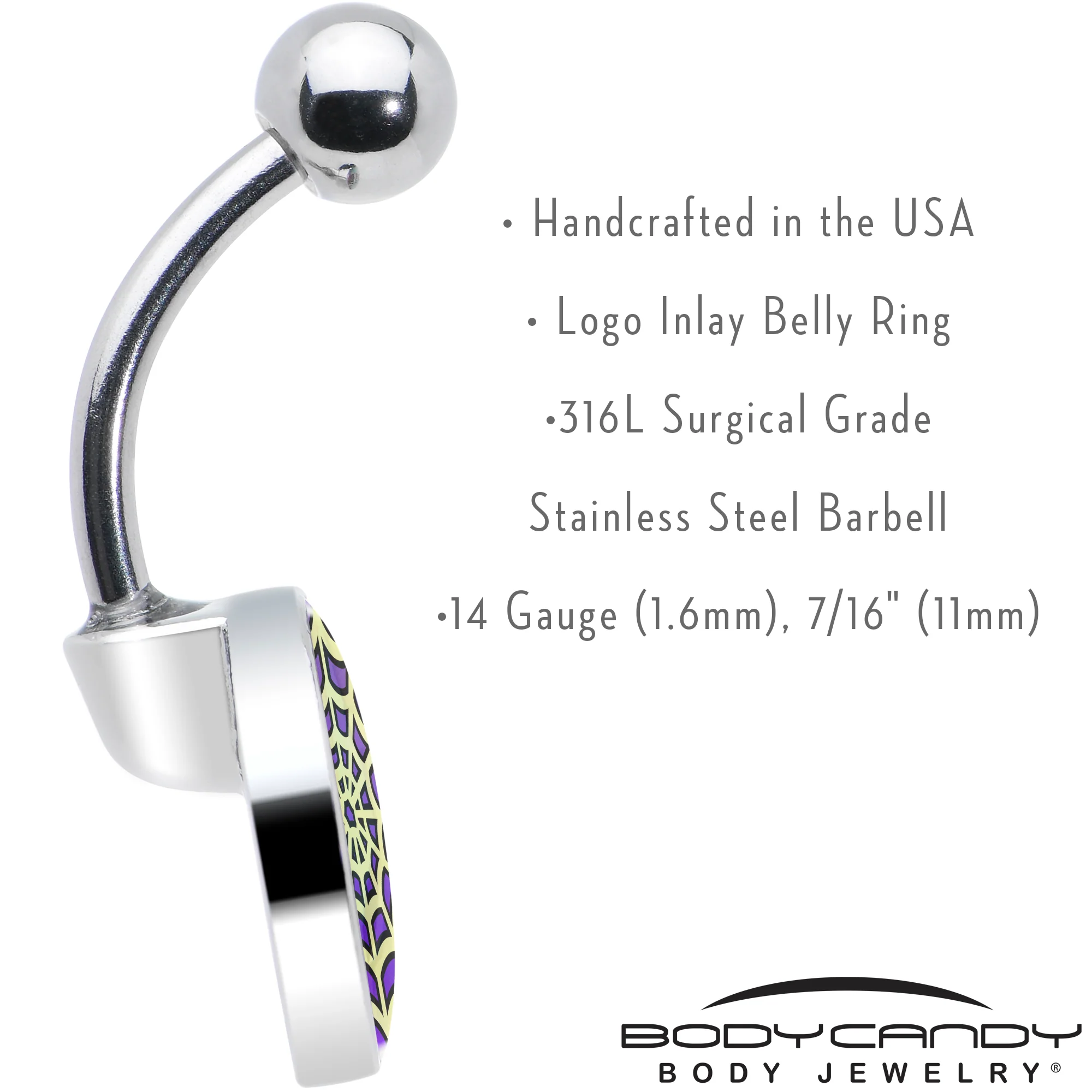 Two Tone Spider Web Belly Ring by Onyx O - Image 7
