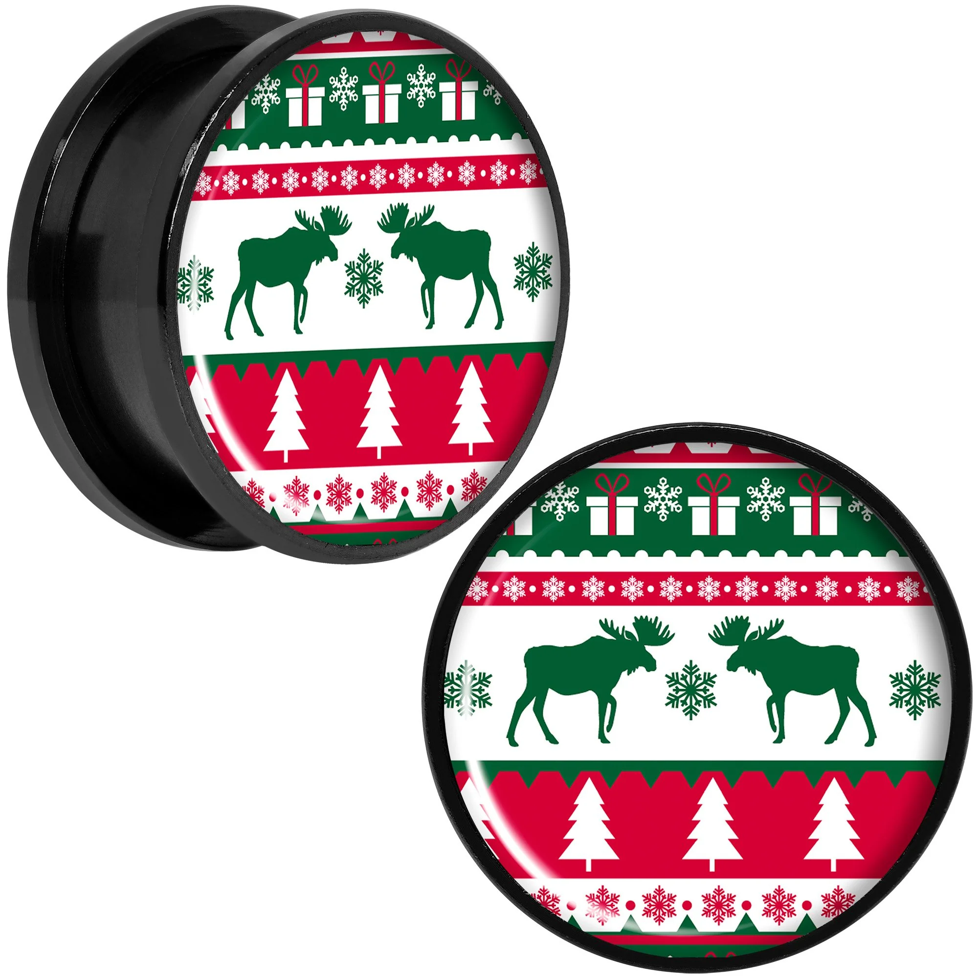 Ugly Christmas Sweater Black Screw Fit Plug Set Sizes 6mm to 20mm - Image 6