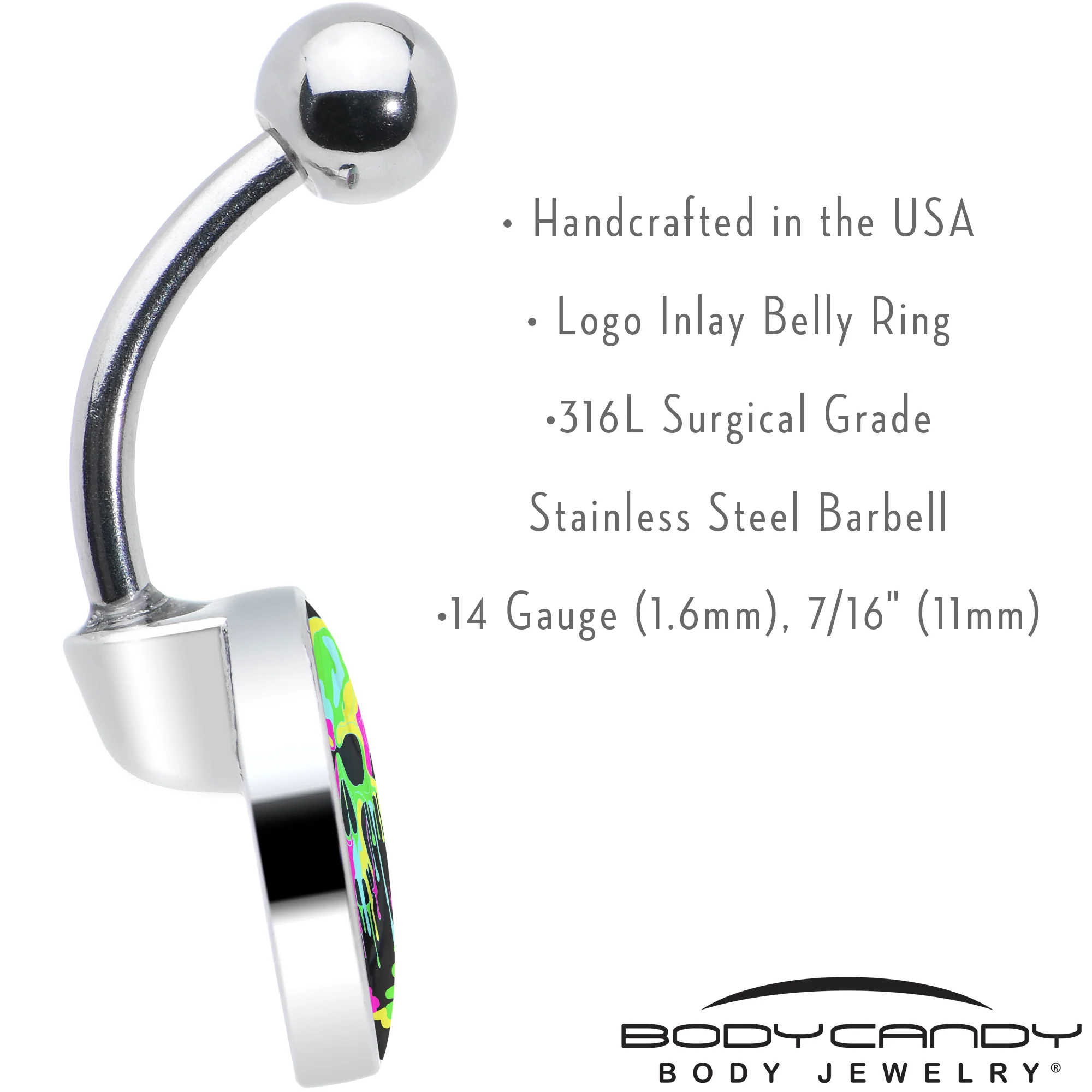 Ultra Bright Melting Skull Belly Ring by Onyx O - Image 7