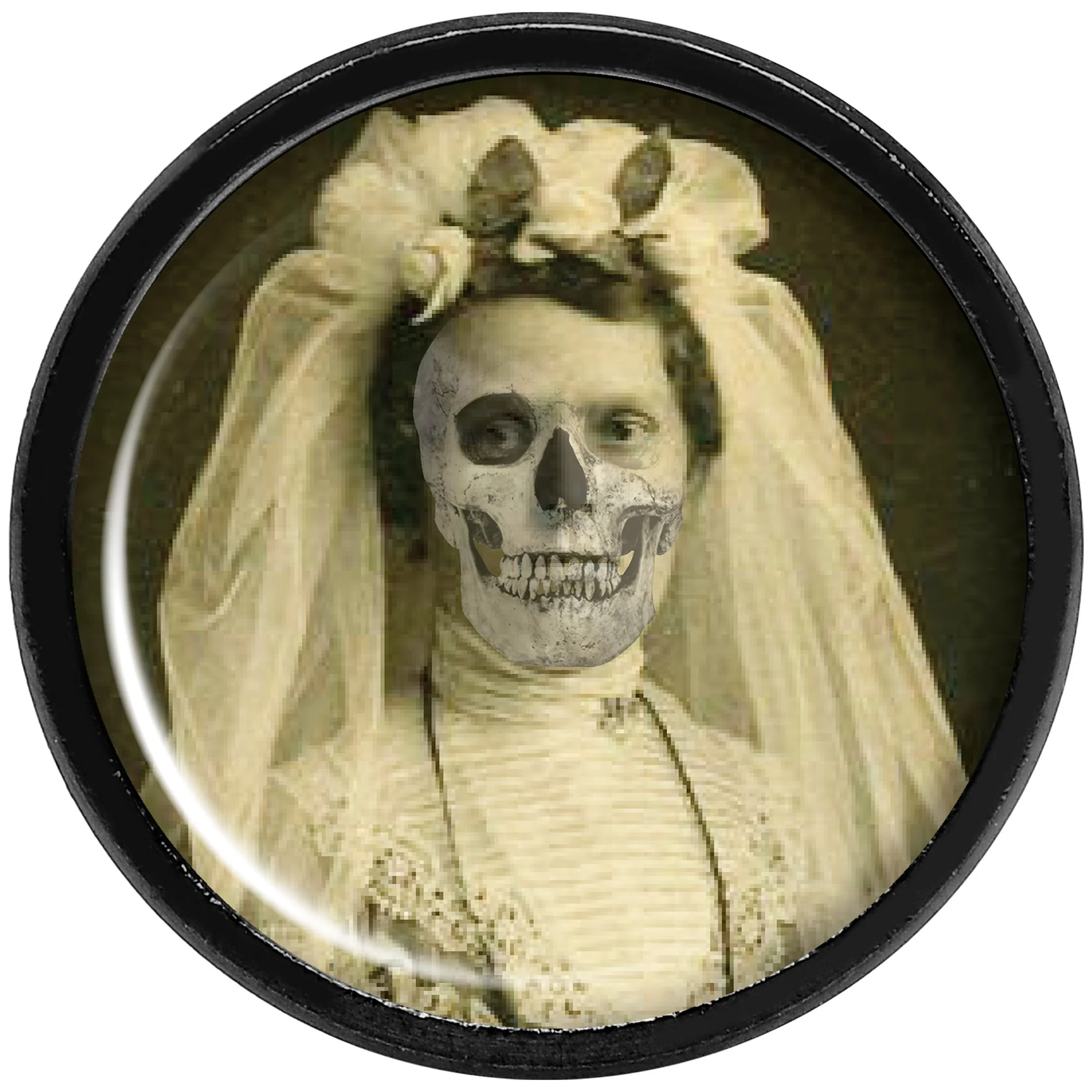 Undead Bride and Groom Halloween Black Anodized Plug Set 1/2 - Image 3