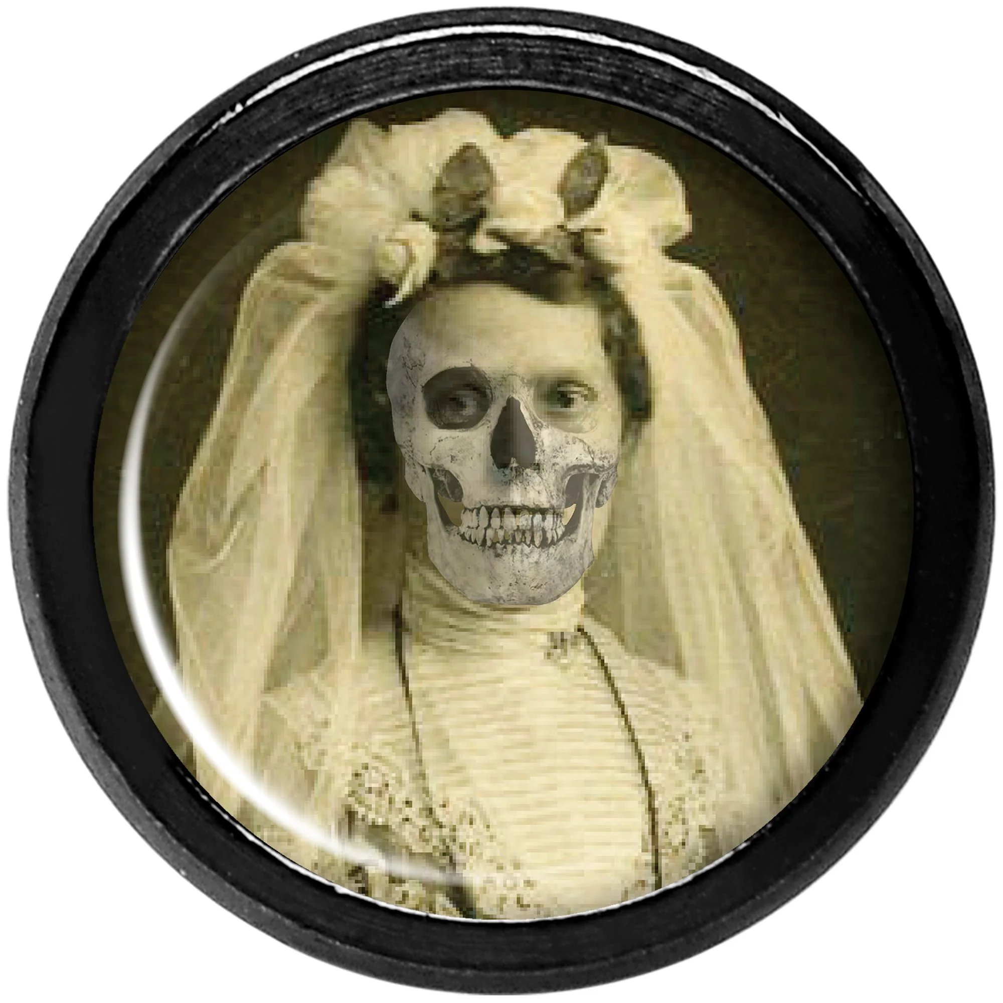 Undead Bride and Groom Halloween Black Anodized Plug Set 2G - Image 3