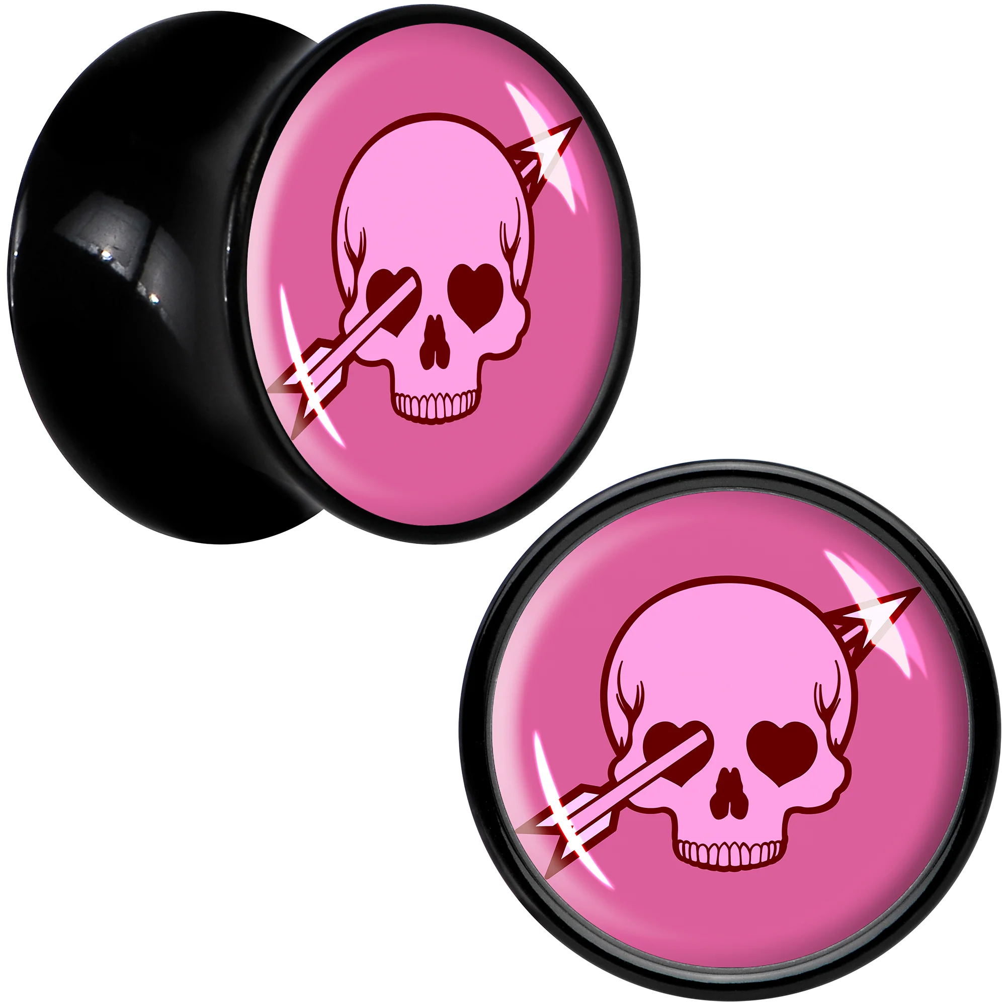 Valentine Cupid Skull Black Acrylic Saddle Plug Set by Onyx O - Image 4