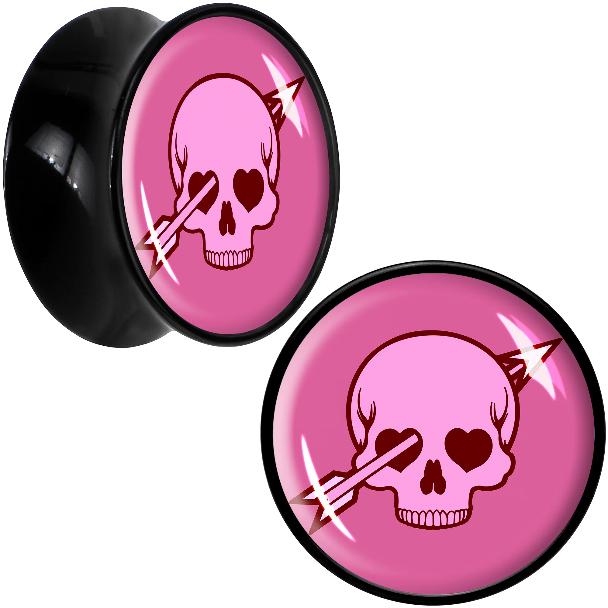 Valentine Cupid Skull Black Acrylic Saddle Plug Set by Onyx O - Image 7