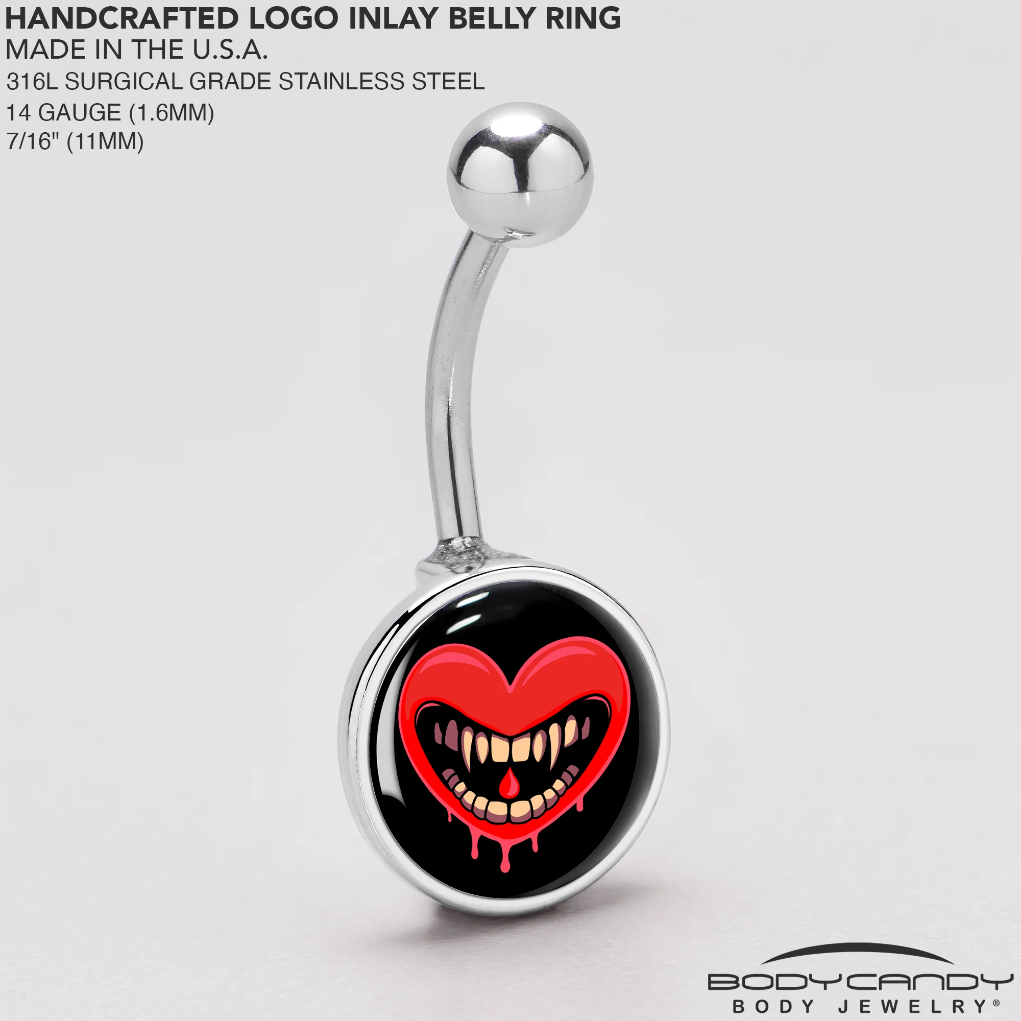Valentine Heart Vampire Belly Ring - Image 5