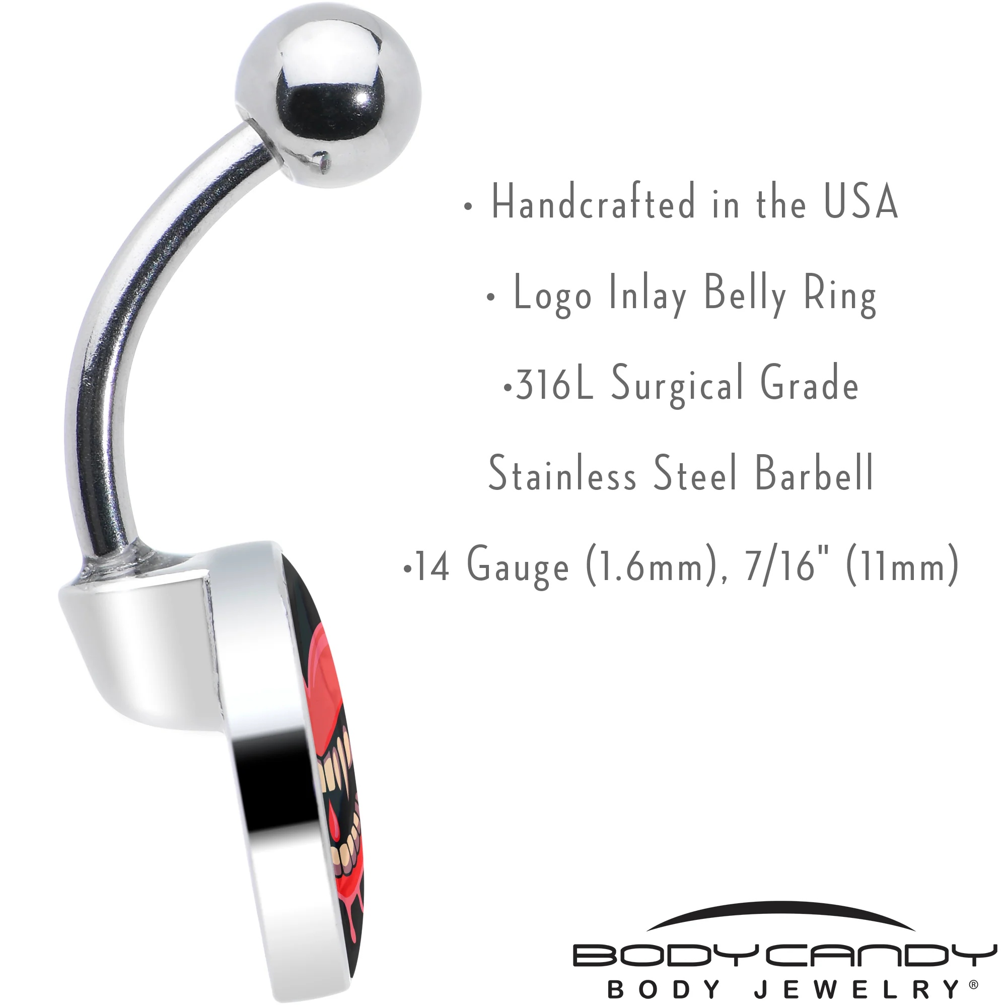 Valentine Heart Vampire Belly Ring - Image 7