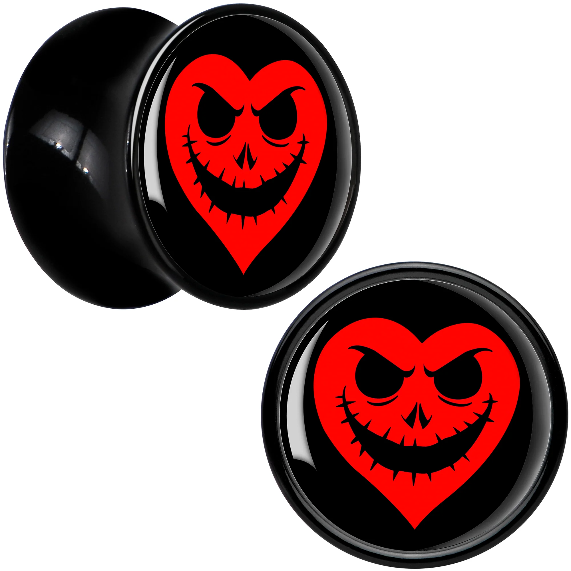 Valentine Jack O Heart Black Acrylic Saddle Plug Set by Onyx O - Image 3