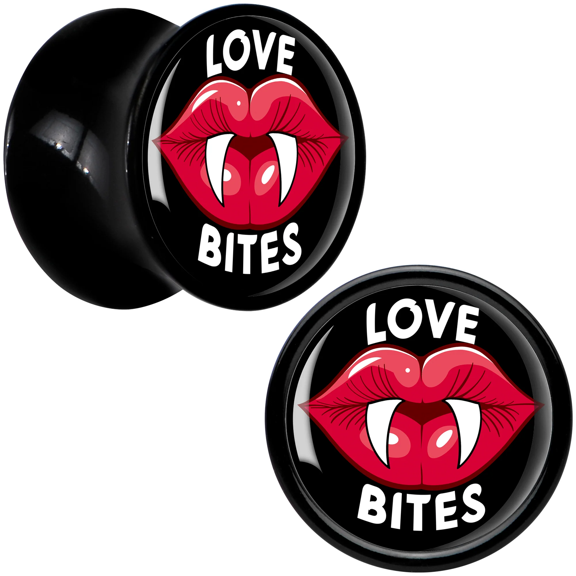 Valentine Love Bites Black Acrylic Saddle Plug Set by Onyx O - Image 2