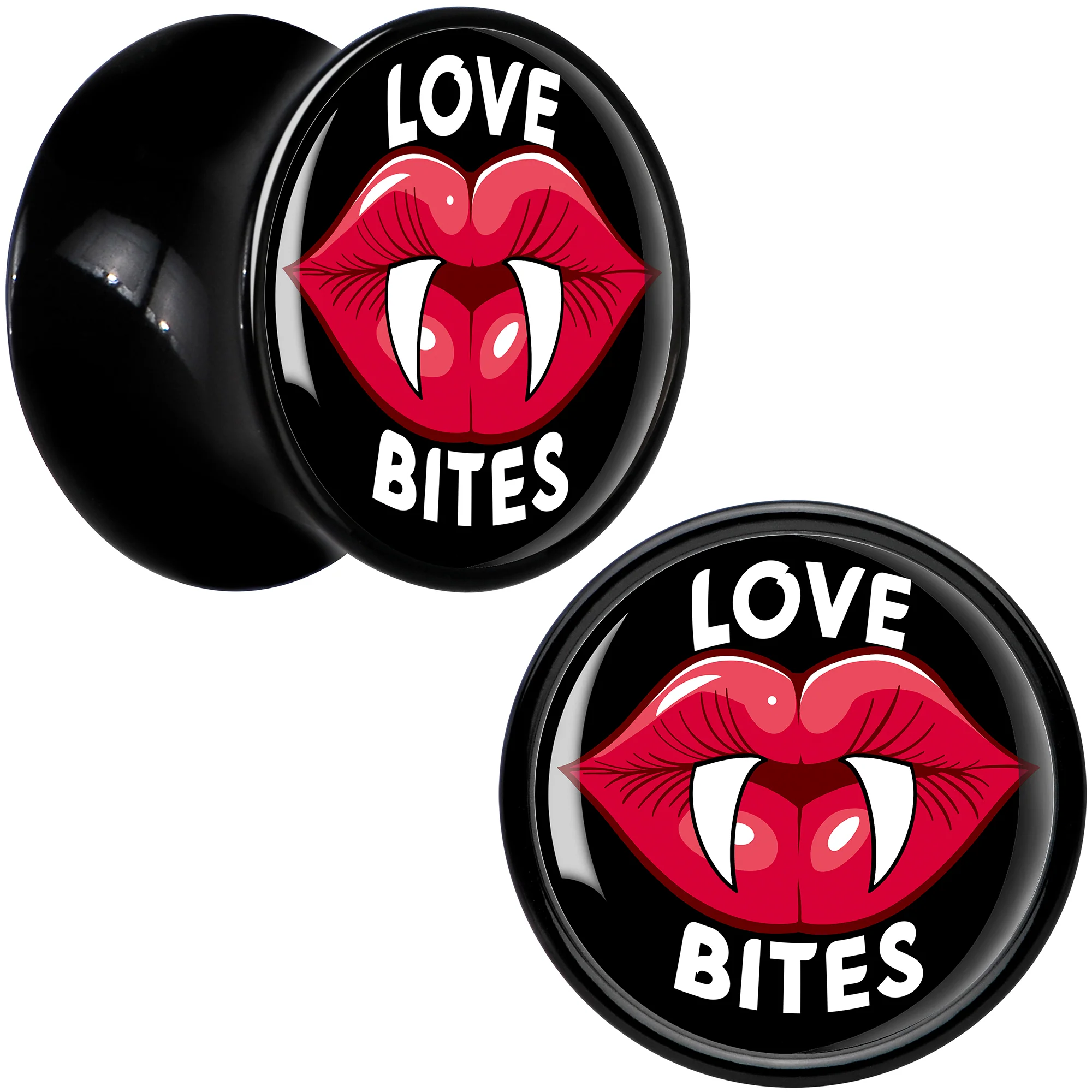 Valentine Love Bites Black Acrylic Saddle Plug Set by Onyx O - Image 3