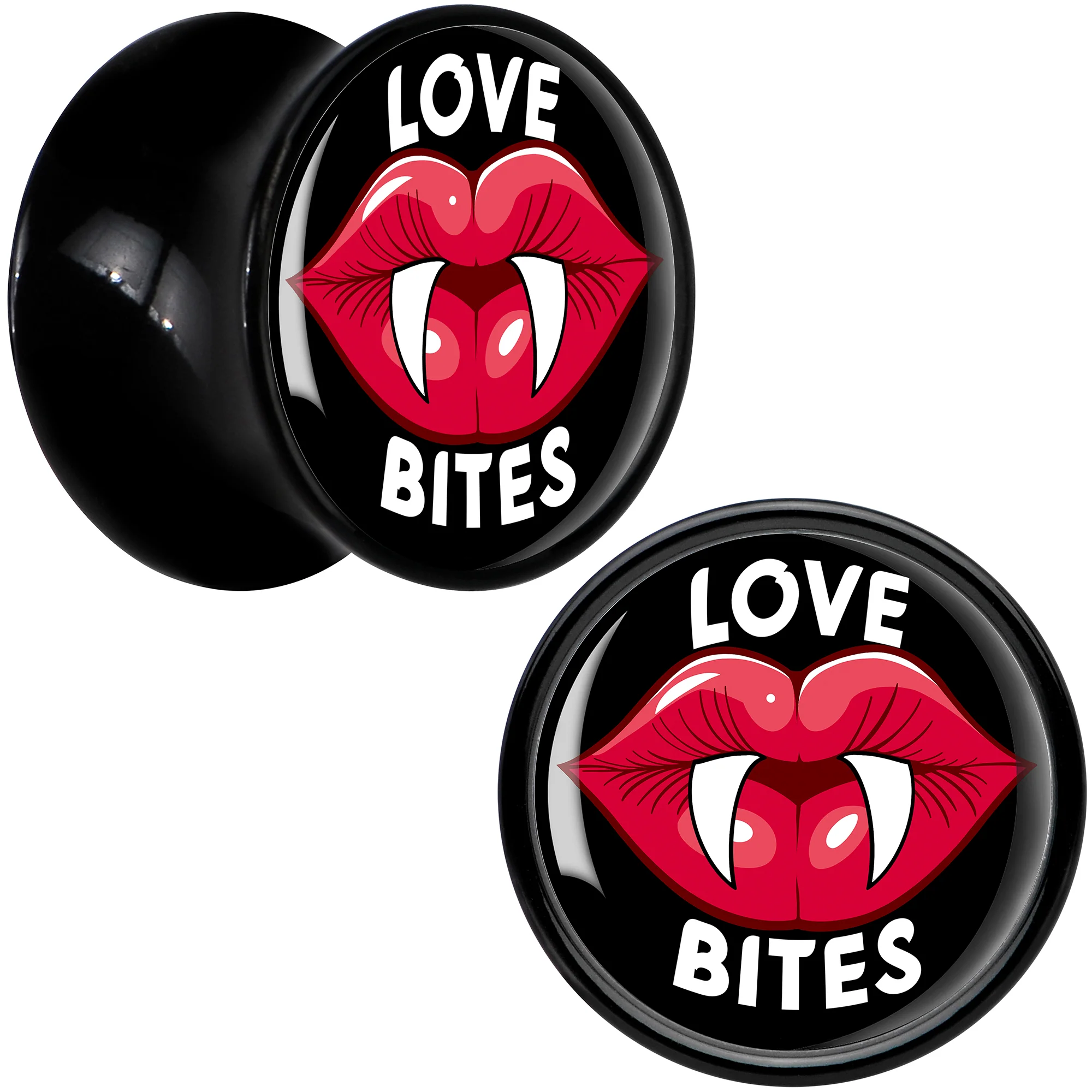Valentine Love Bites Black Acrylic Saddle Plug Set by Onyx O - Image 4