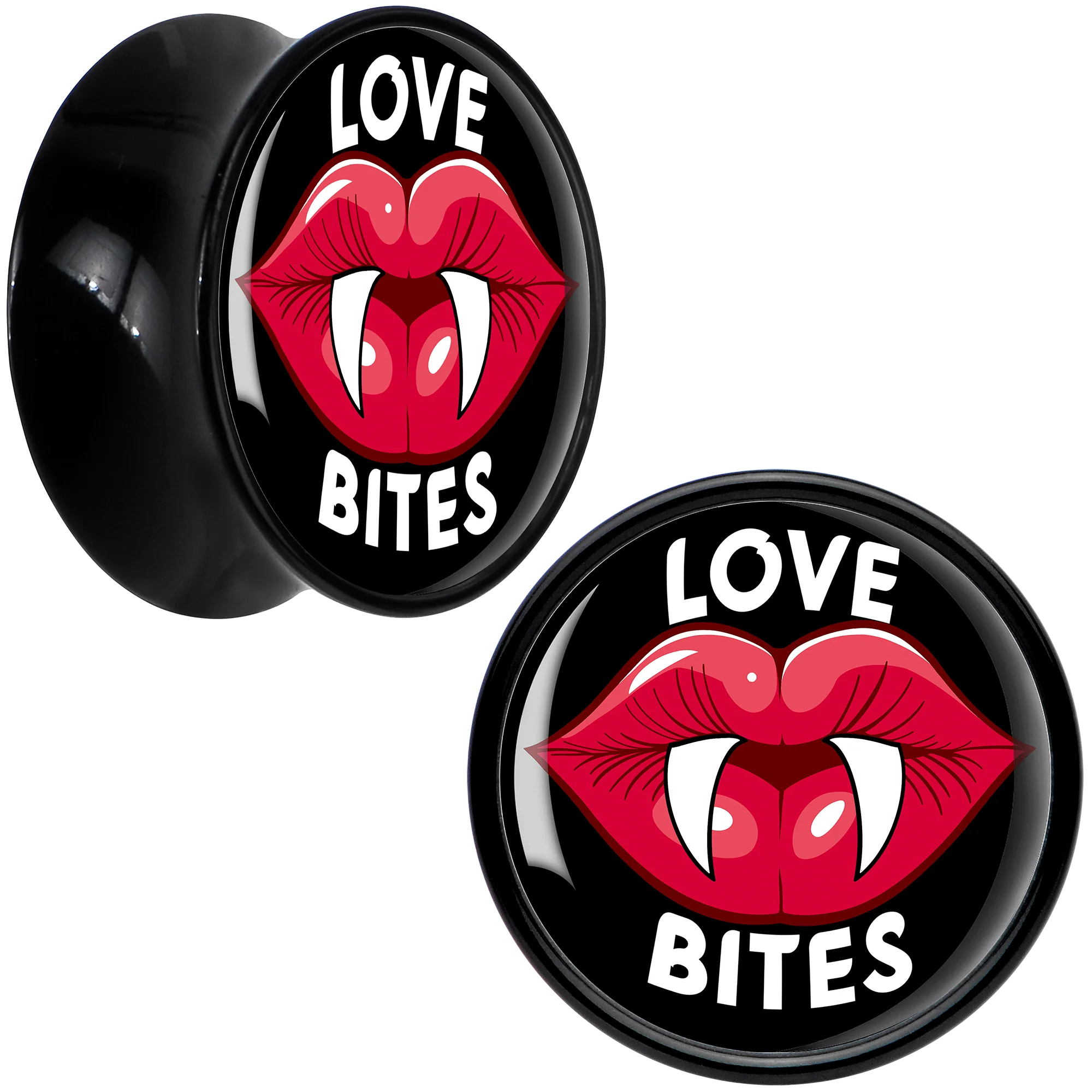 Valentine Love Bites Black Acrylic Saddle Plug Set by Onyx O - Image 5