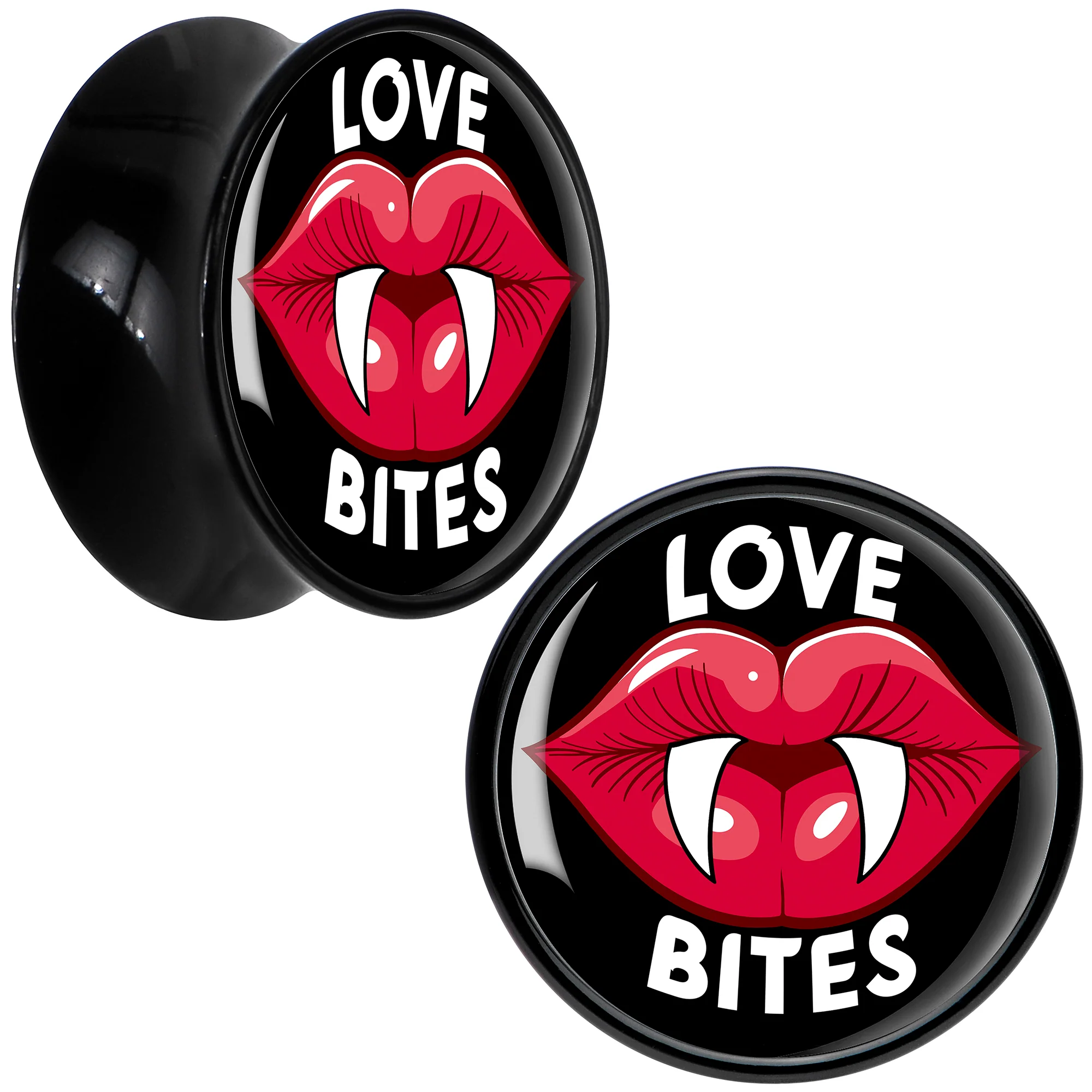 Valentine Love Bites Black Acrylic Saddle Plug Set by Onyx O - Image 6
