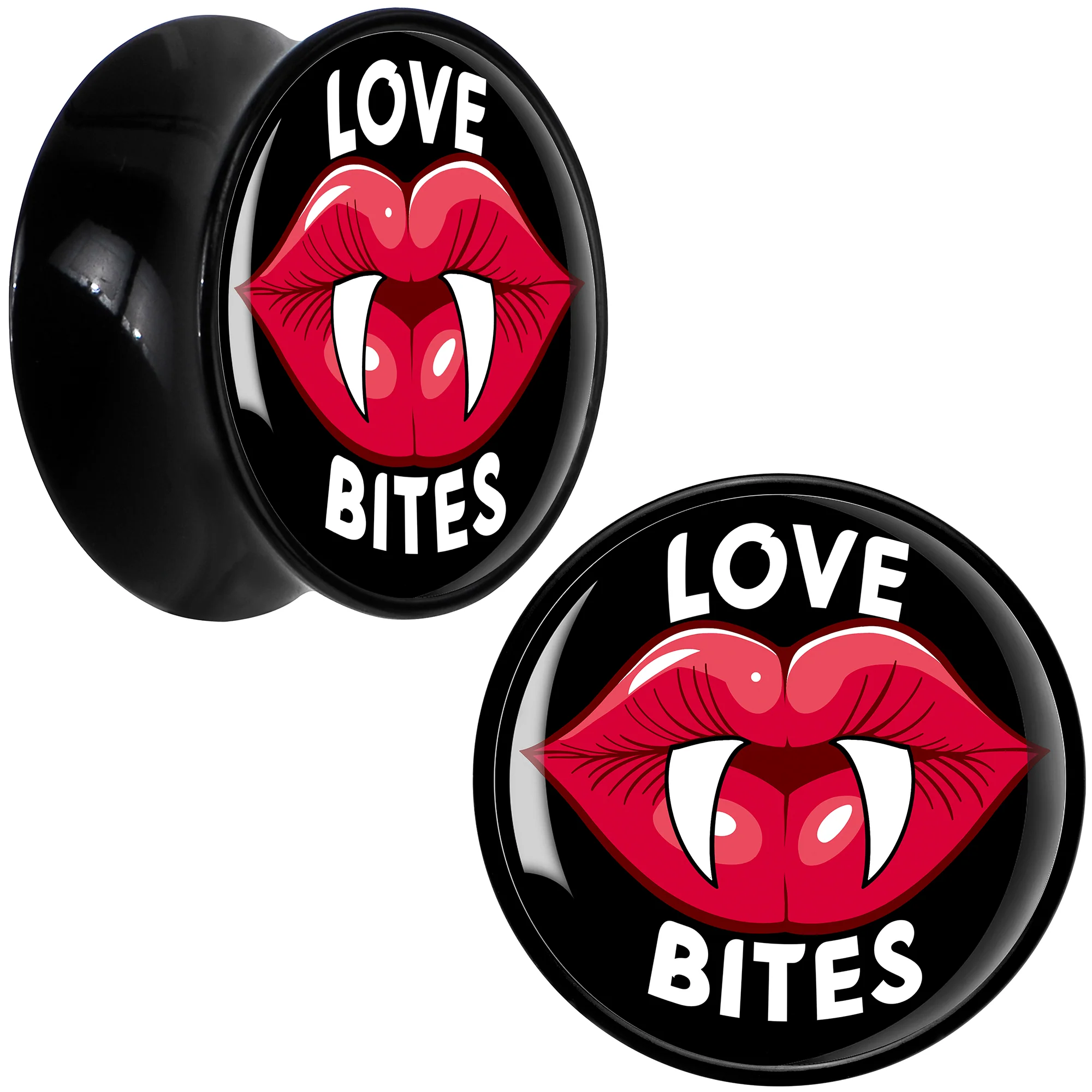 Valentine Love Bites Black Acrylic Saddle Plug Set by Onyx O - Image 8