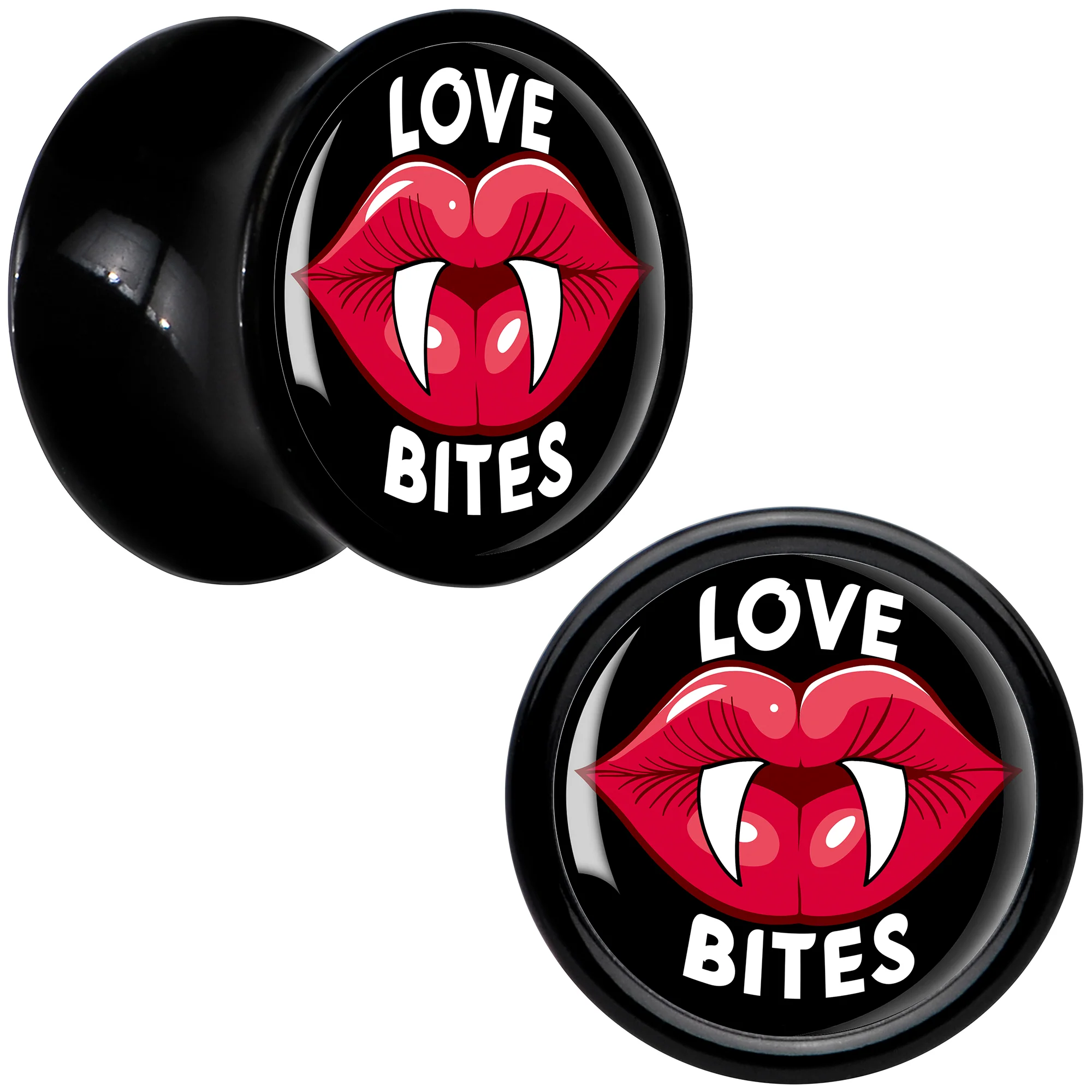 Valentine Love Bites Black Acrylic Saddle Plug Set by Onyx O - Image 9