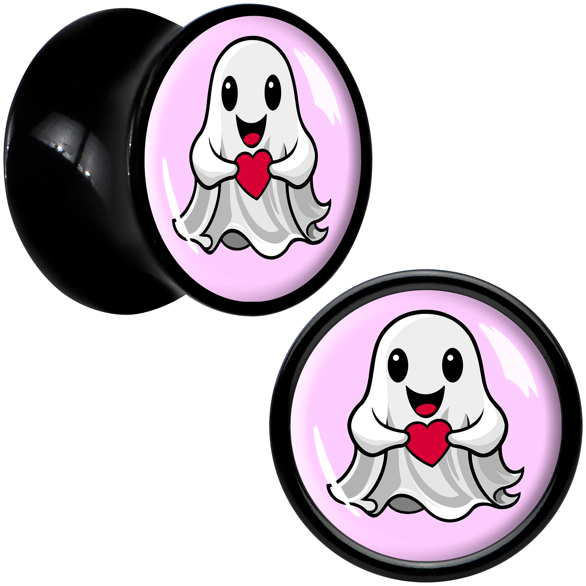Valentine Sweet Ghost Black Acrylic Saddle Plug Set by Onyx O - Image 2