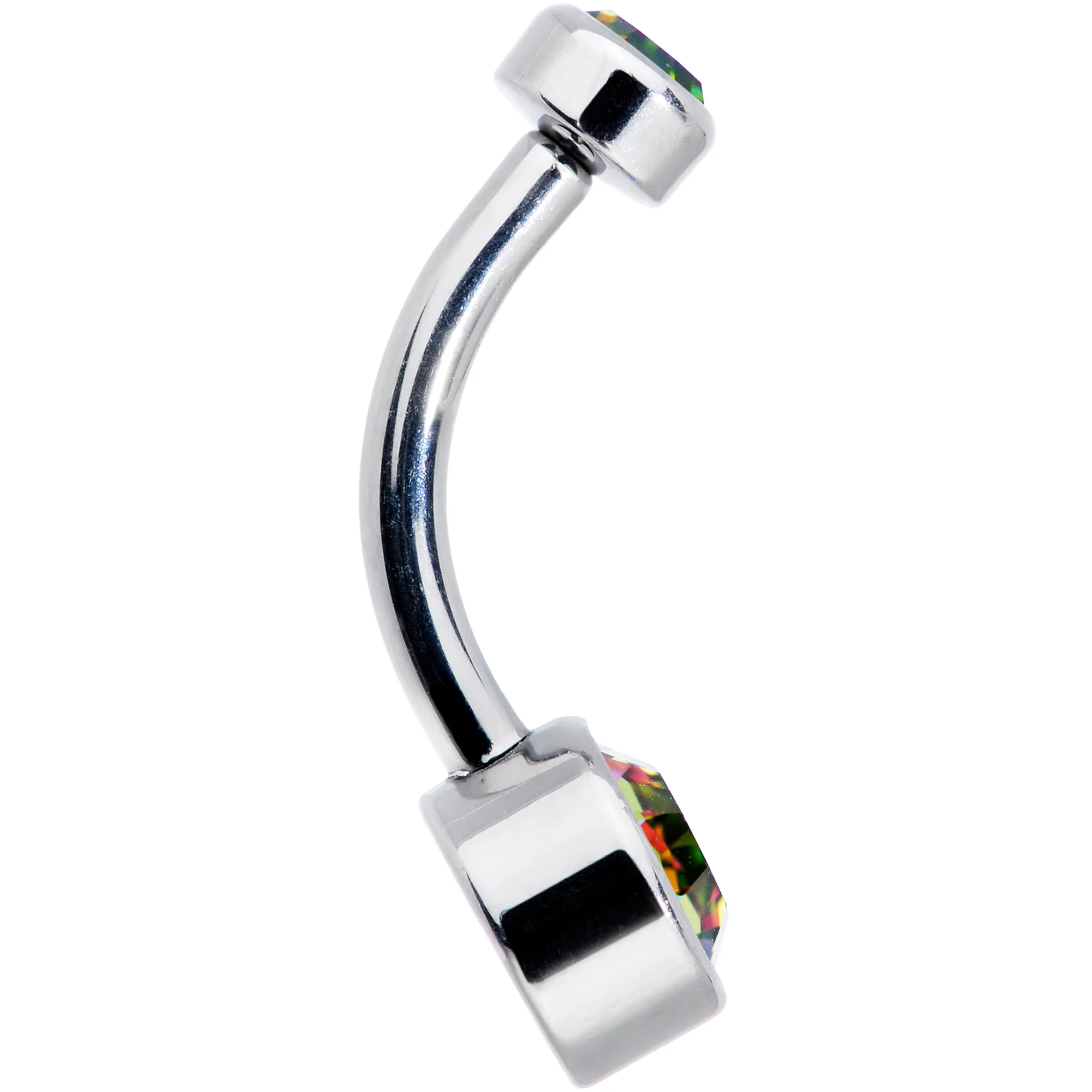 Vitrail 6mm Titanium Internal Thread Belly Ring Created with Crystals - Image 3