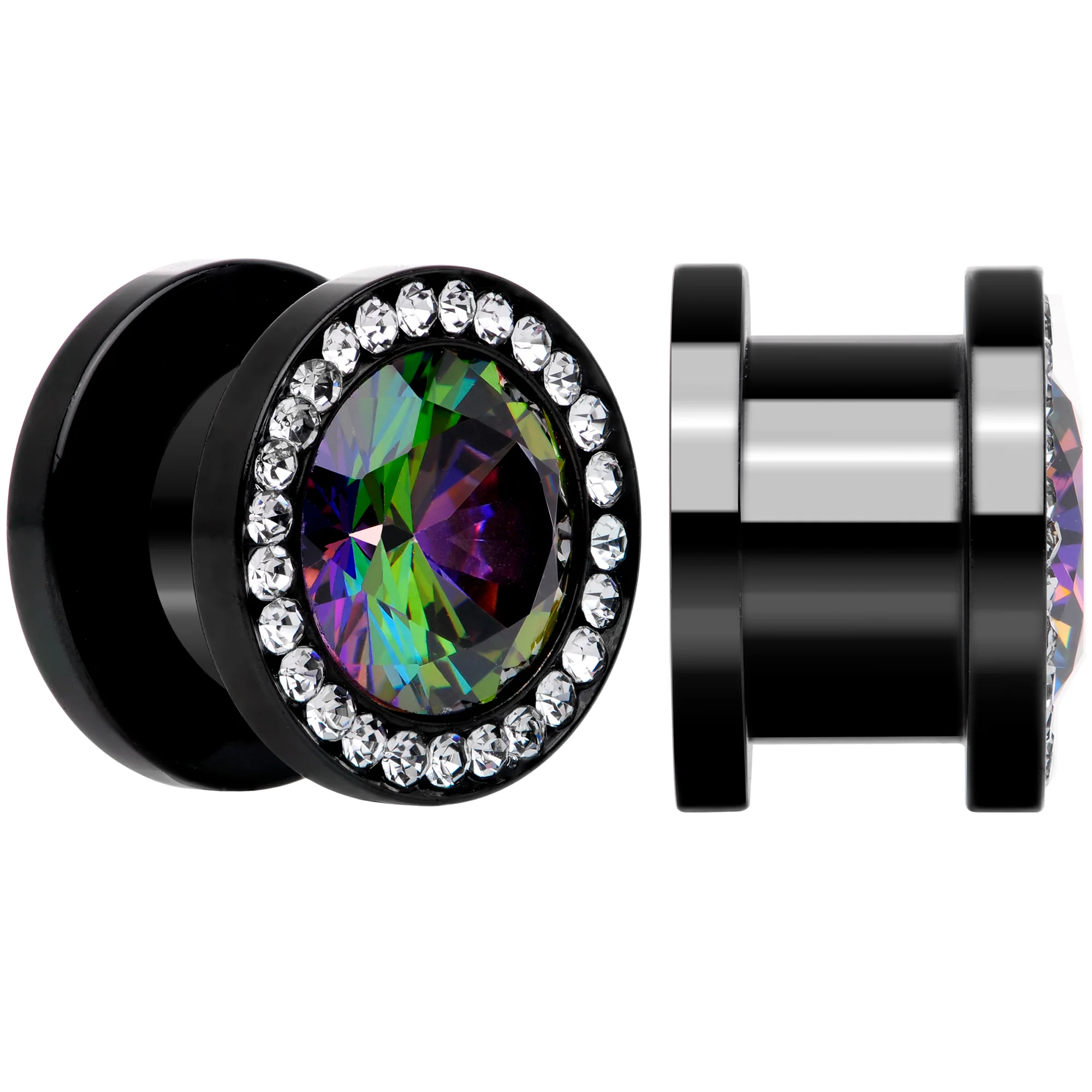 Vitrail Clear CZ Gem Black Hypnotic Screw Fit Plug Set - Image 11