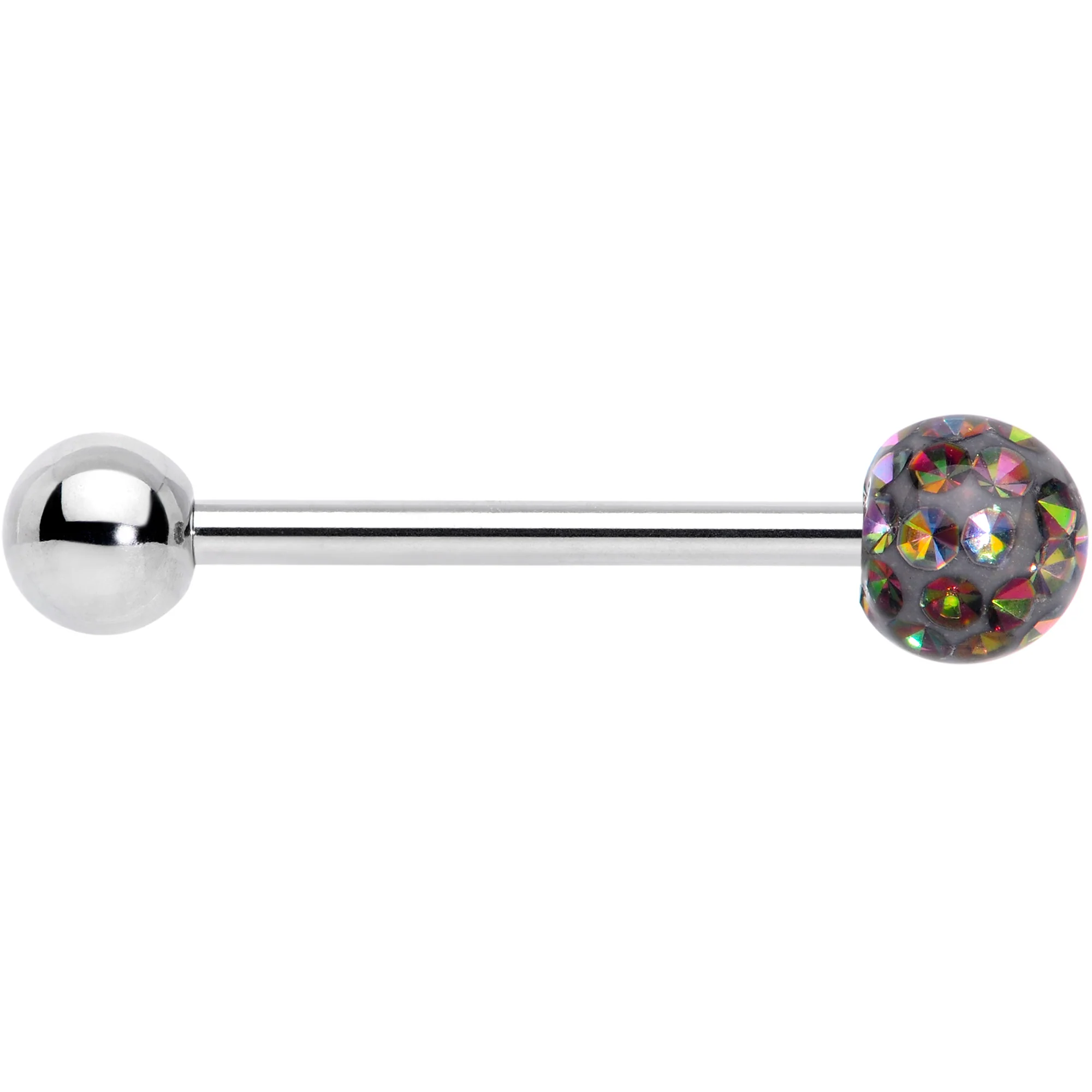 Vitrail Gem Disco Ball Internally Threaded Barbell Tongue Ring - Image 3