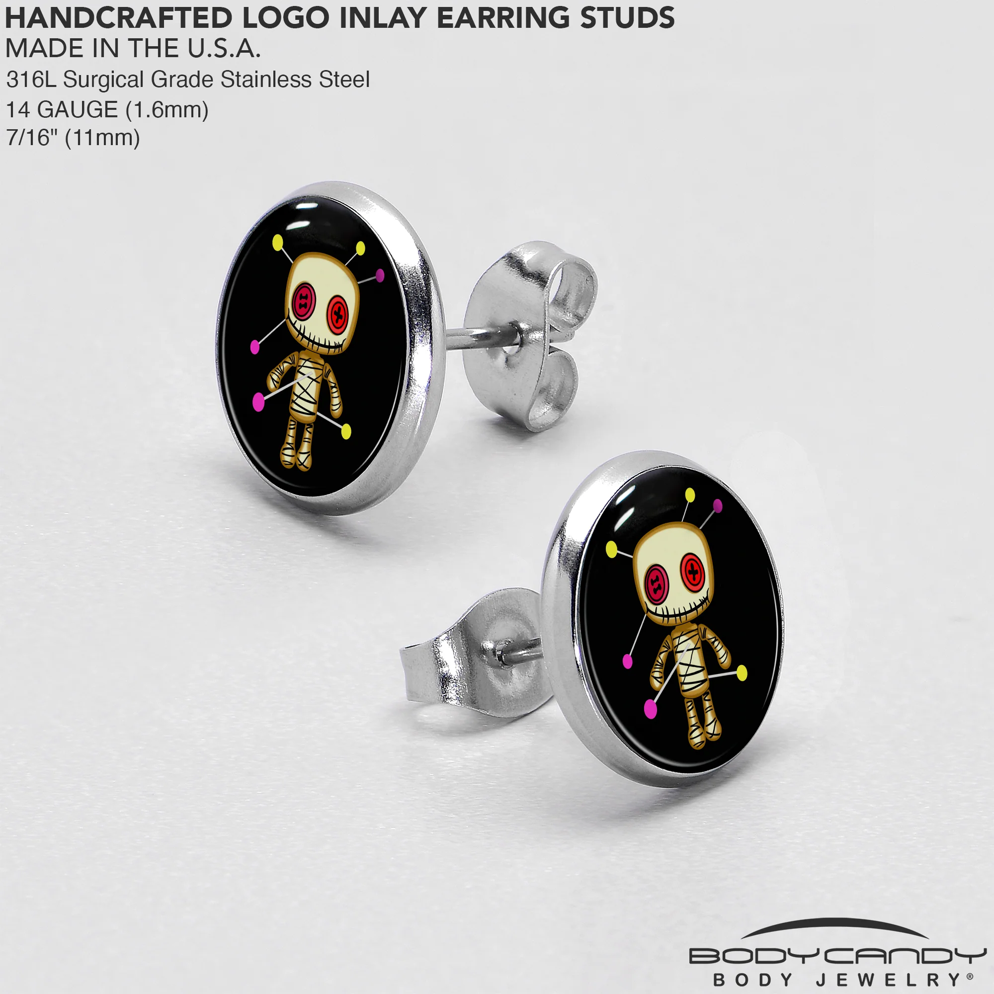 Voodoo Doll Stud Earrings by Onyx O - Image 7